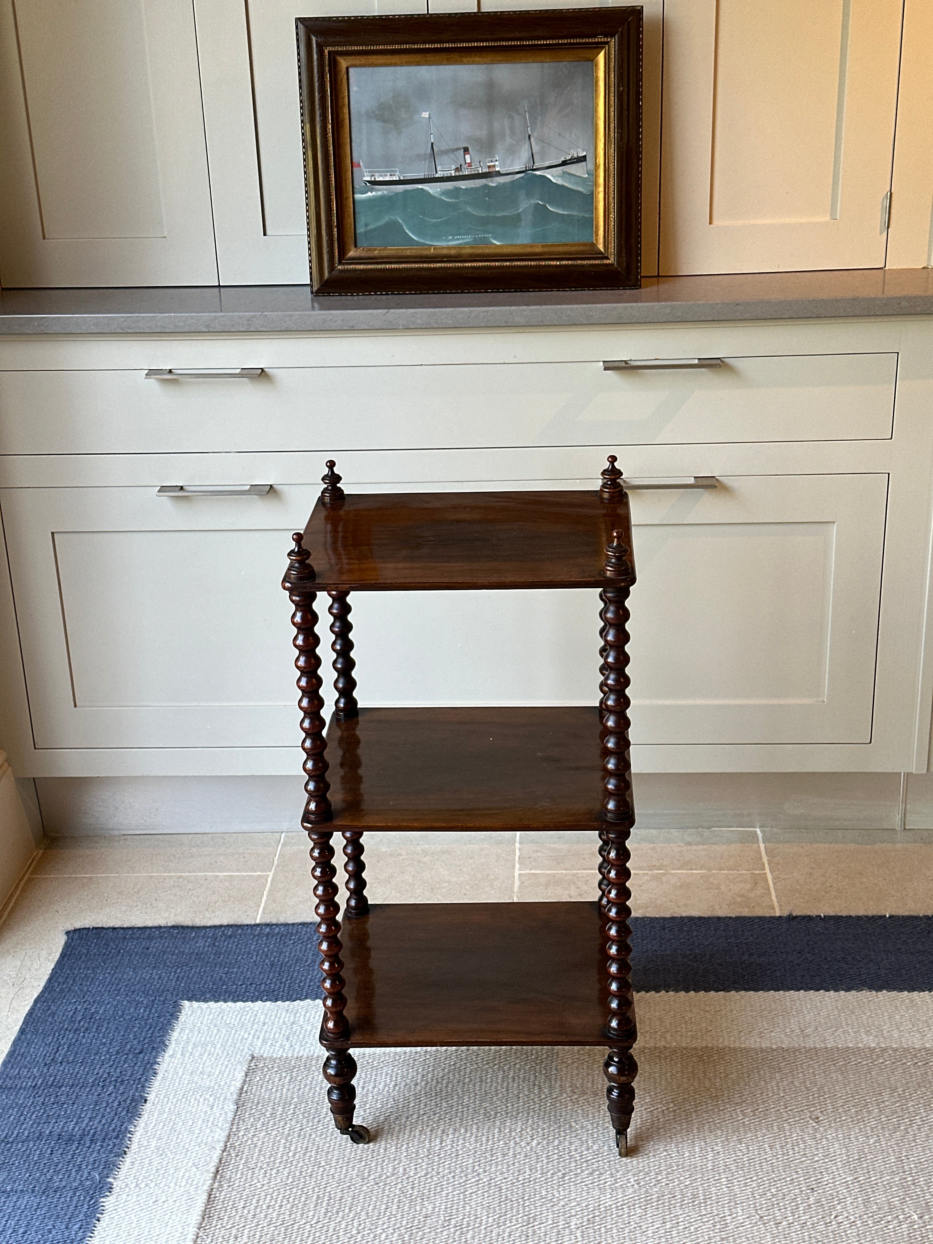 Small Mahogany Bobbin Whatnot