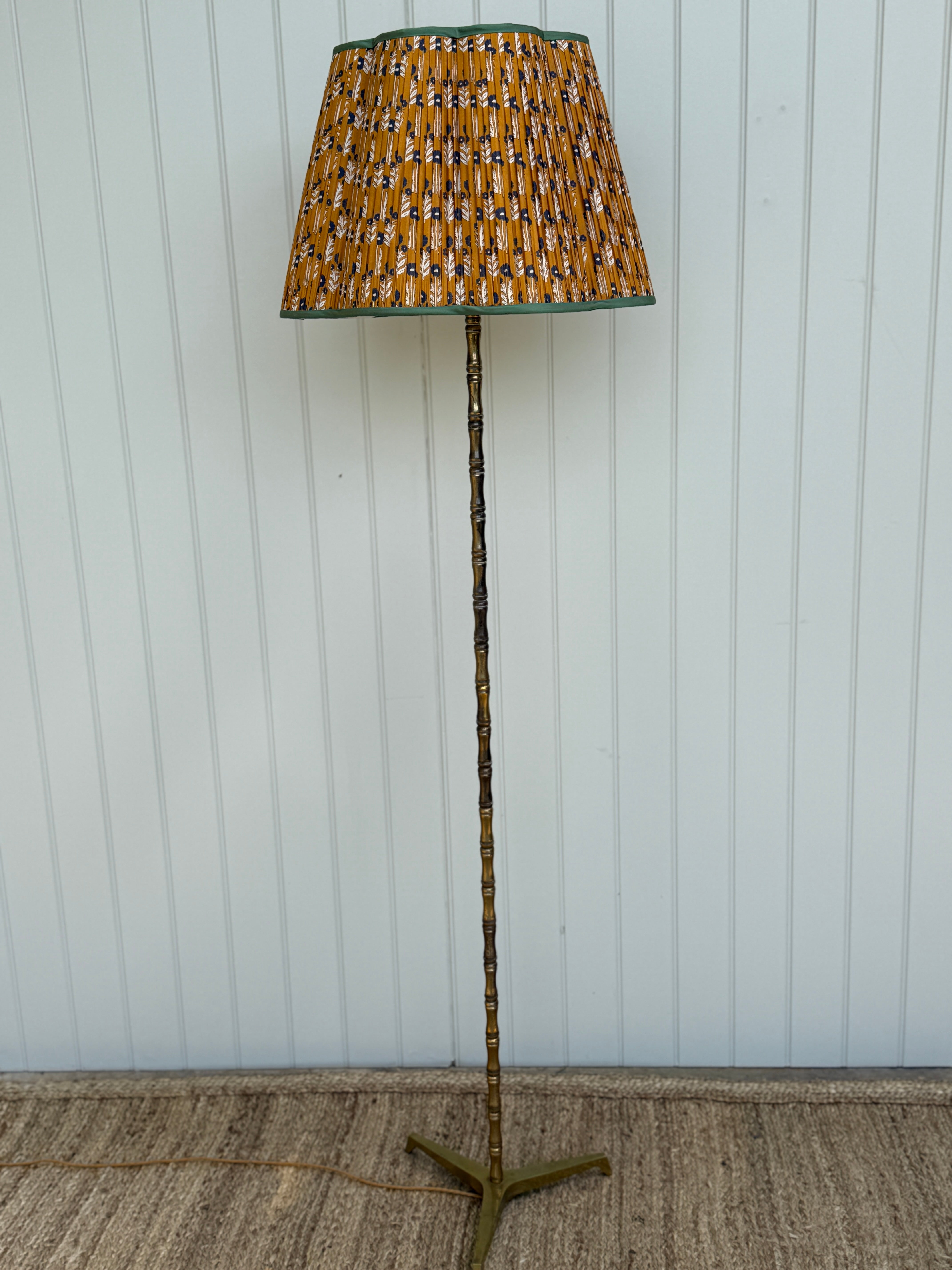 French Brass Faux Bamboo Floor lamp