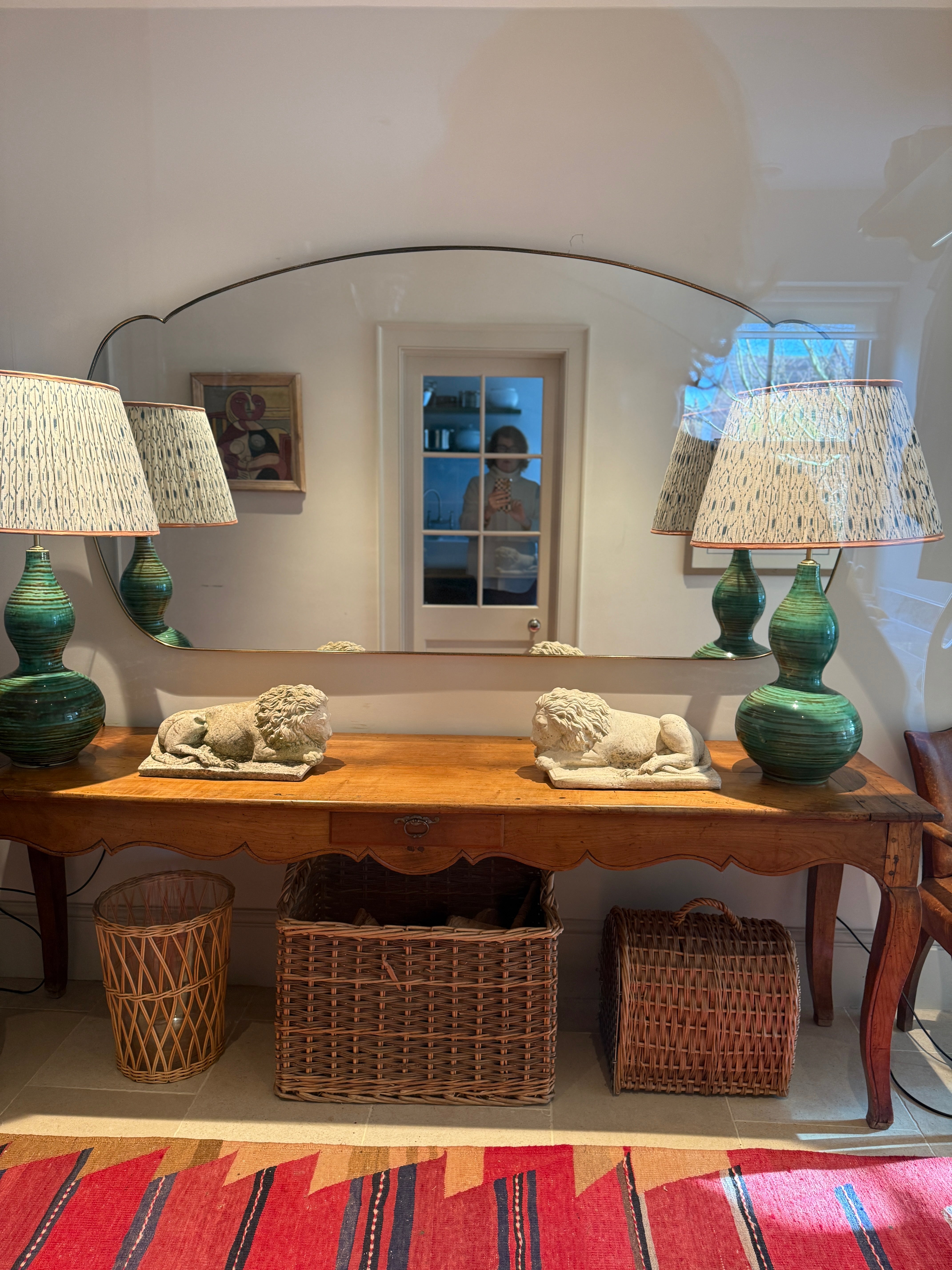 Extra Large Cloud Shaped Italian Brass Shield Mirror