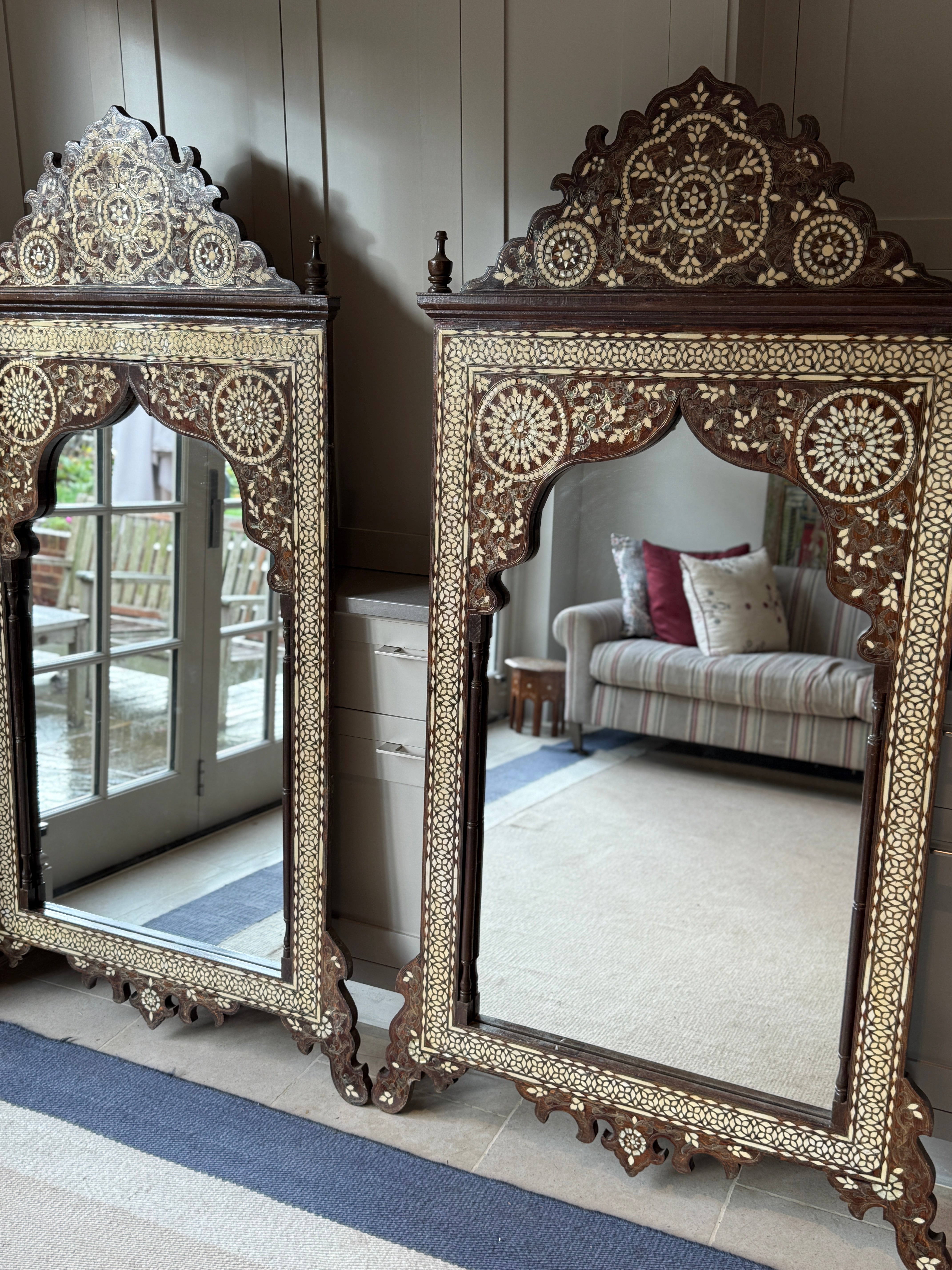 Pair of Very Large Matching Hoshiarpur Mirrors
