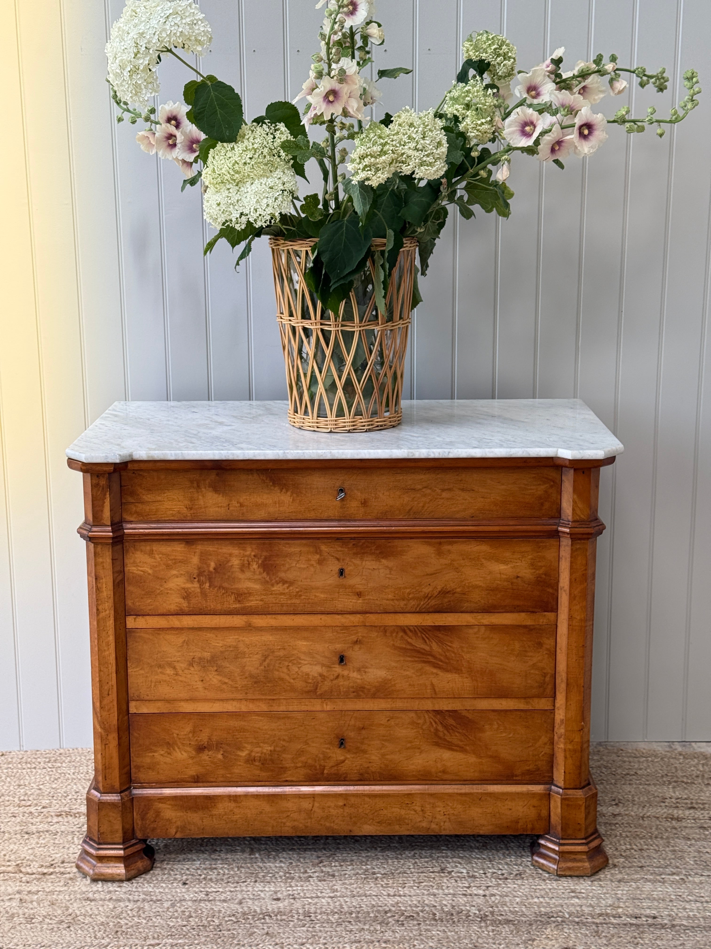 French Louis Philippe Burr Ash Commode