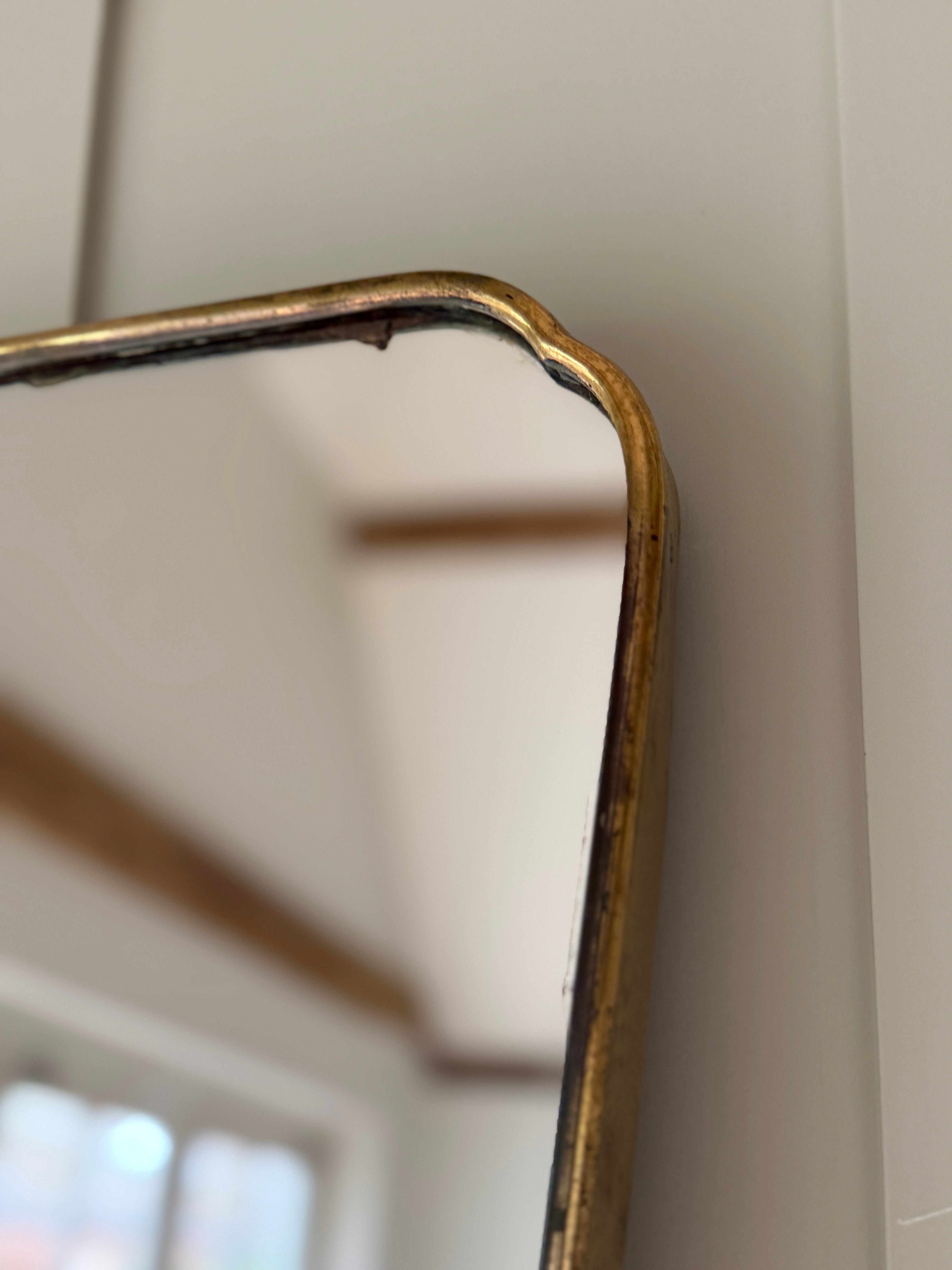Very Large Italian Brass Shield Mirror (110 x 99.5cm)