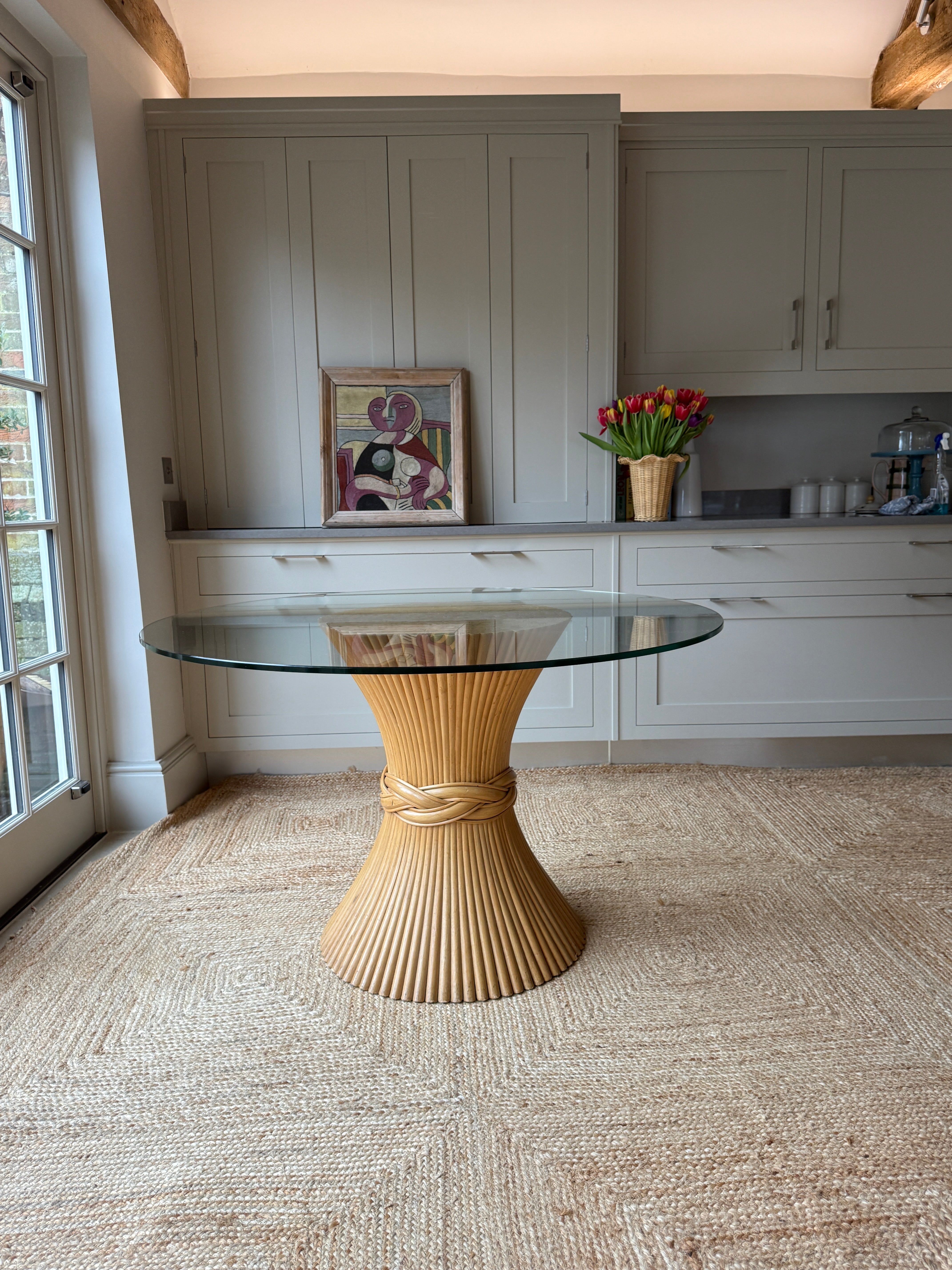 1970s McGuire Wheatsheaf Centre Table