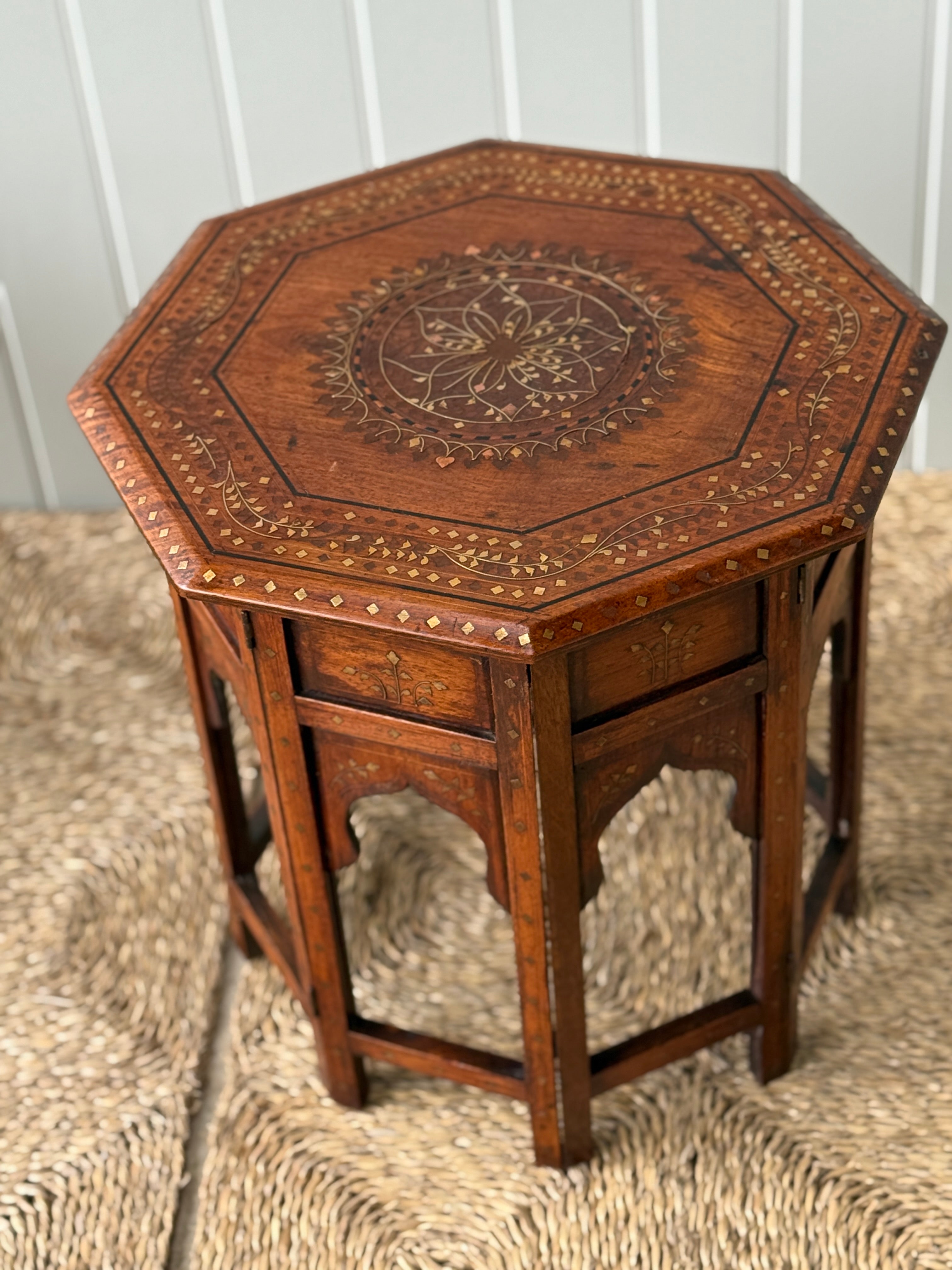 Hoshiarpur Side Table with brass inlay