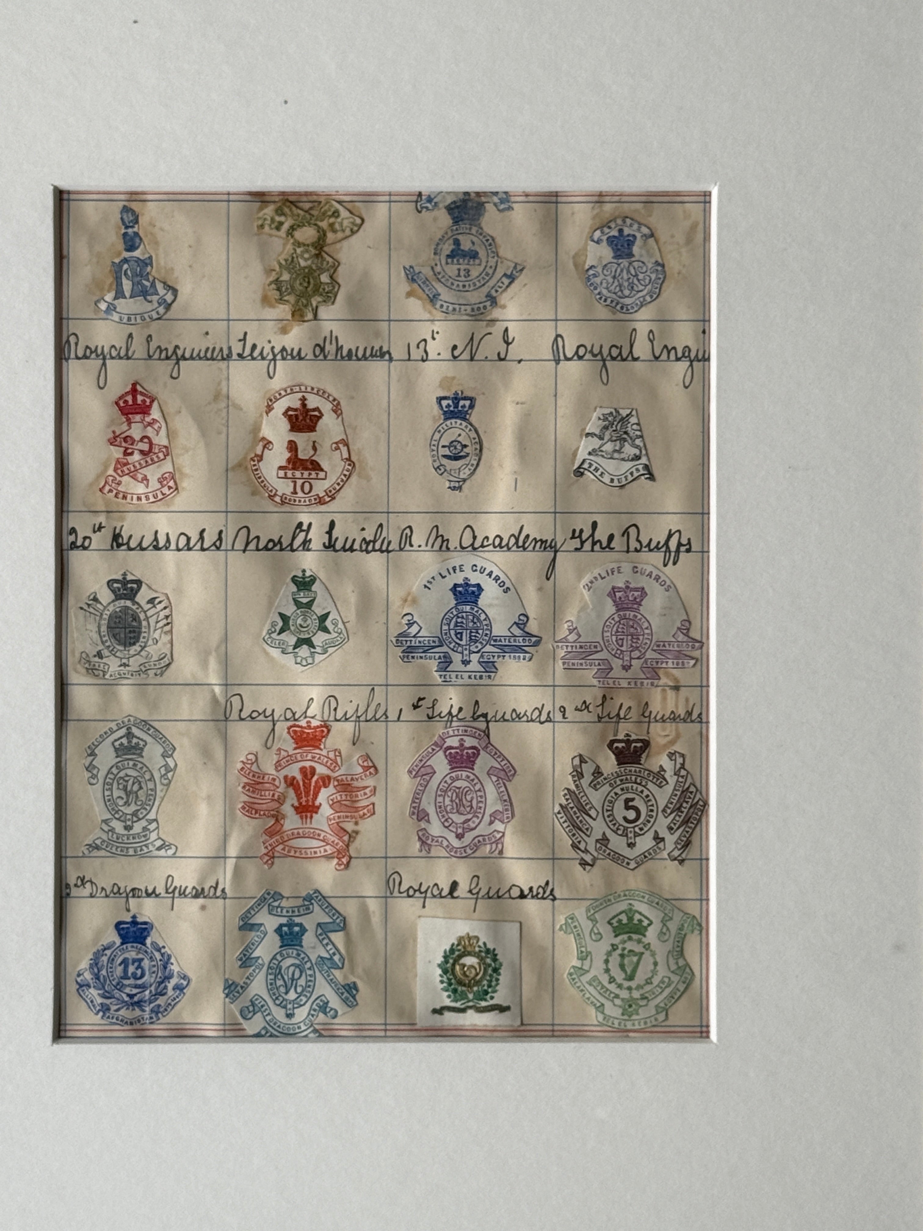 Framed 19th Century British Military Coat of Arms