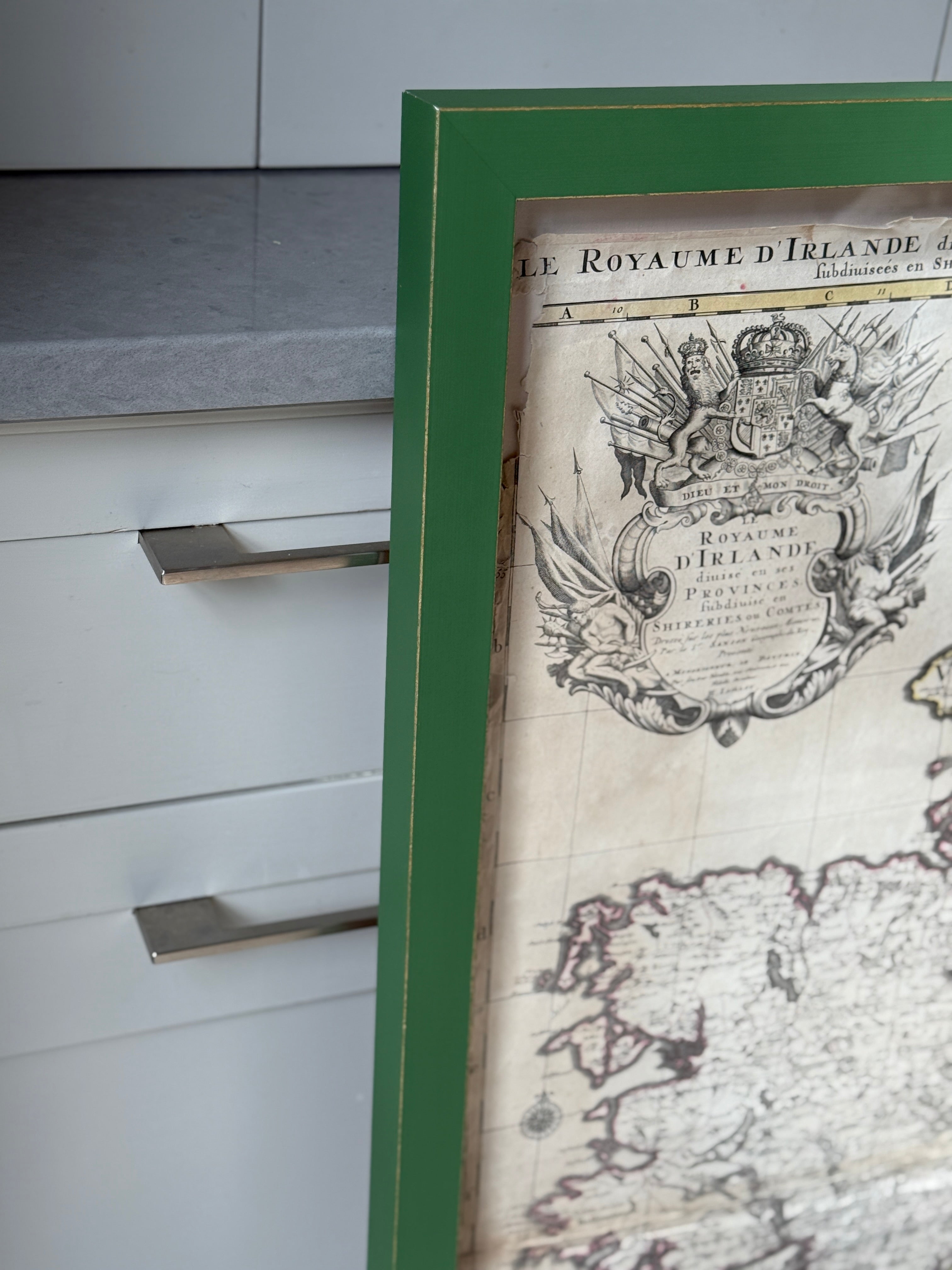 Beautifully Framed 1693 French Map of Ireland