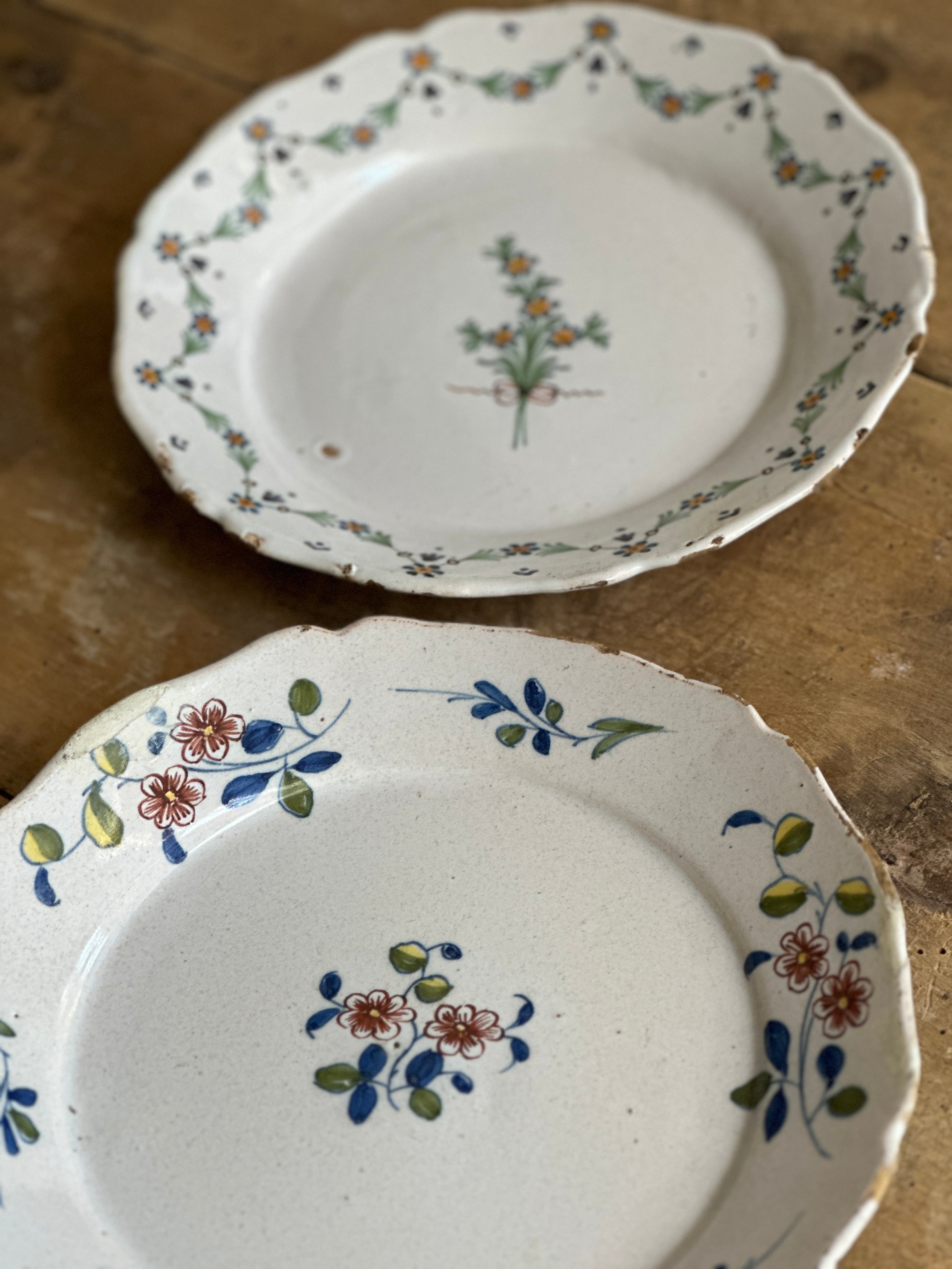 Pair of French Faience Plates Circa 1800