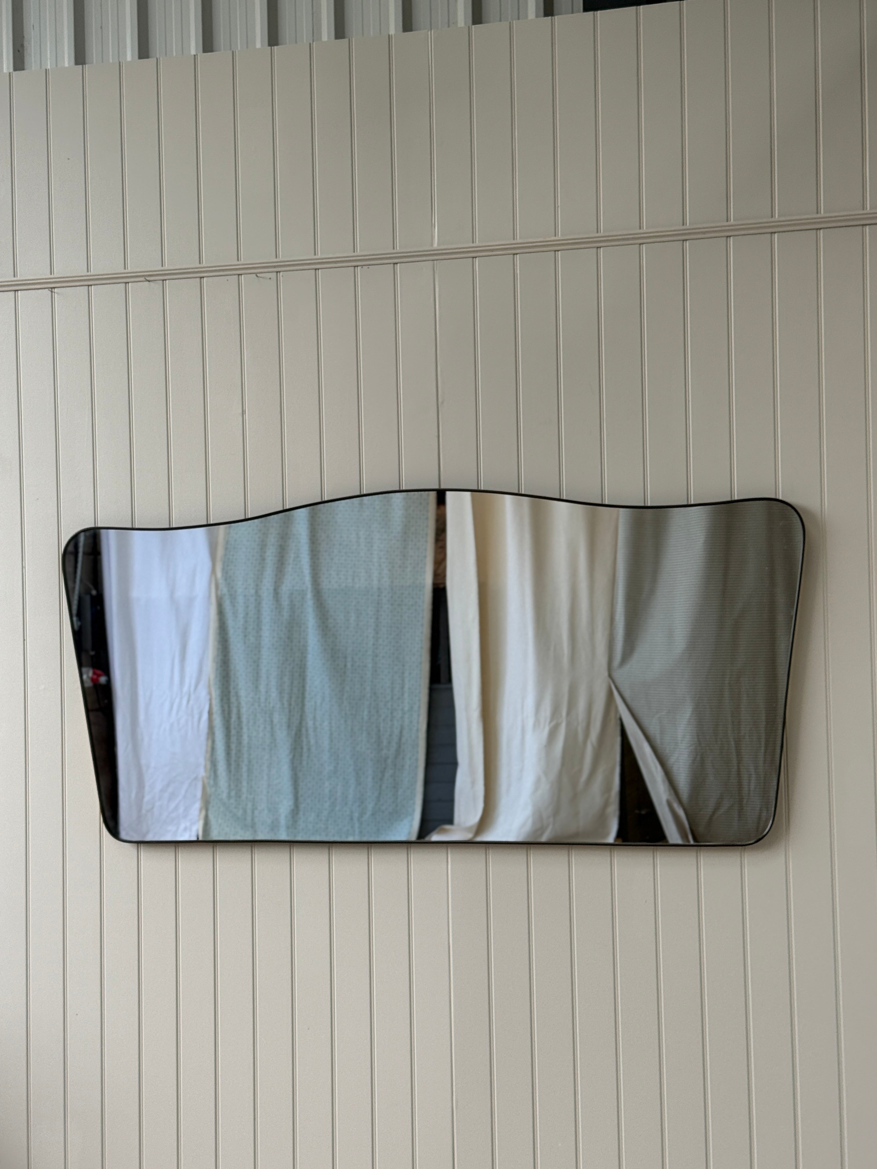Large Landscape Brass Shield Mirror