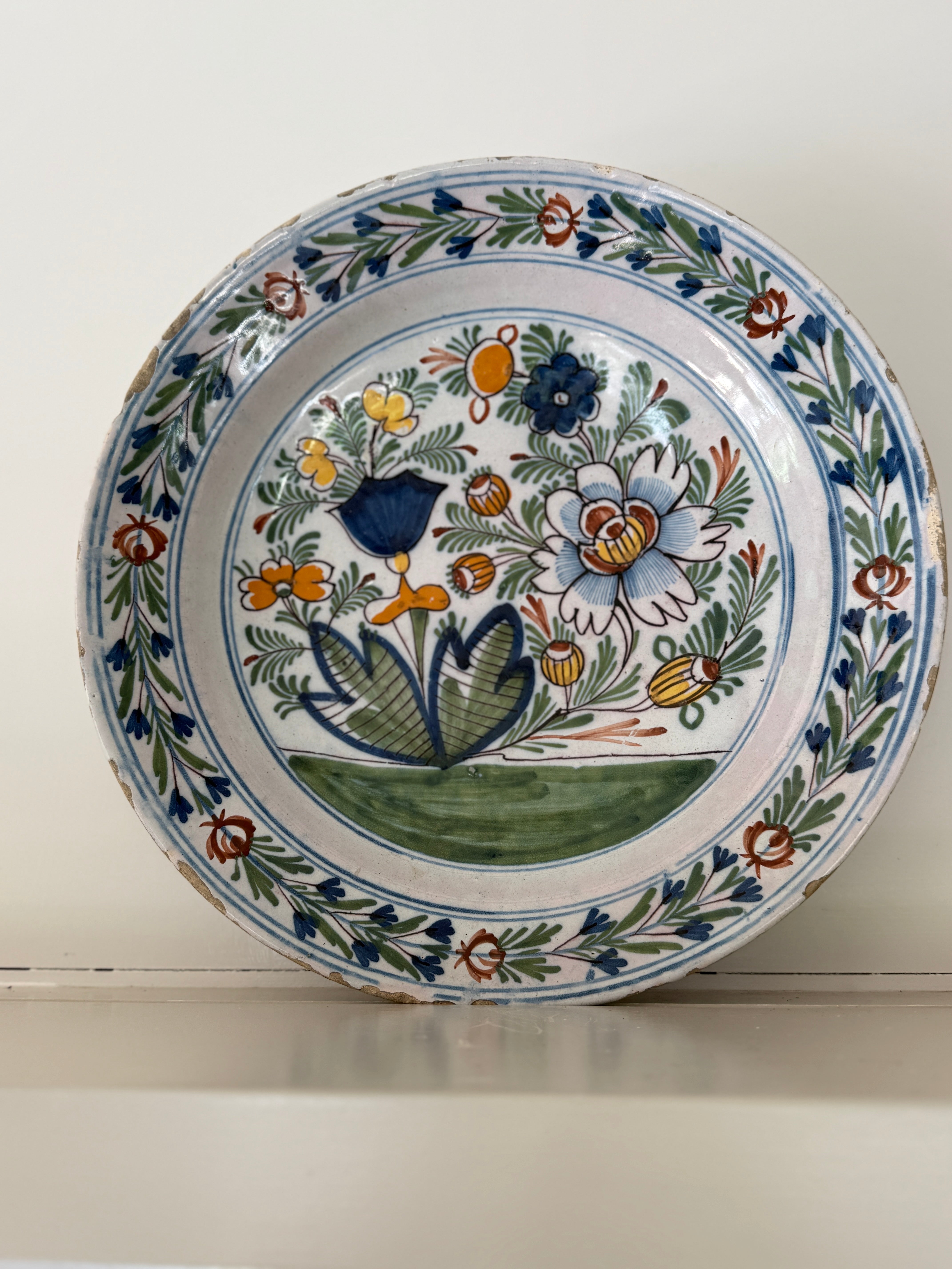 18th Century Polychrome Delft Charger