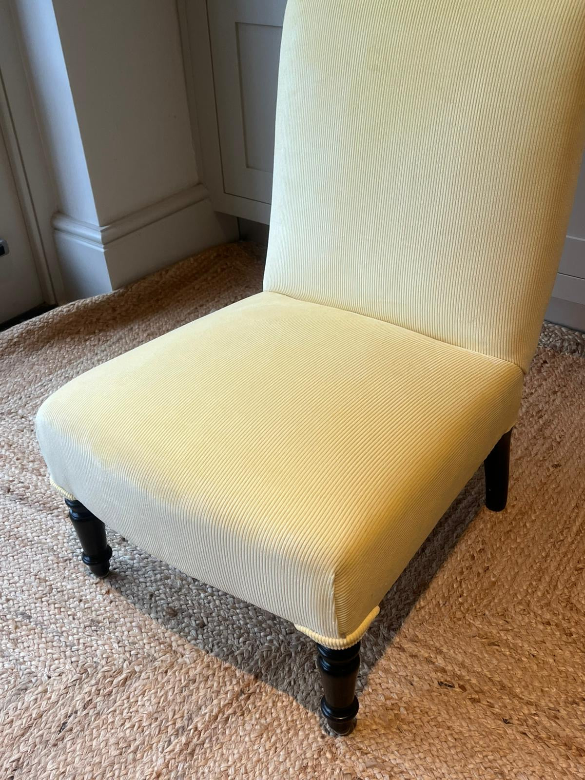 French Slipper Chair in Lemon RU Velvet