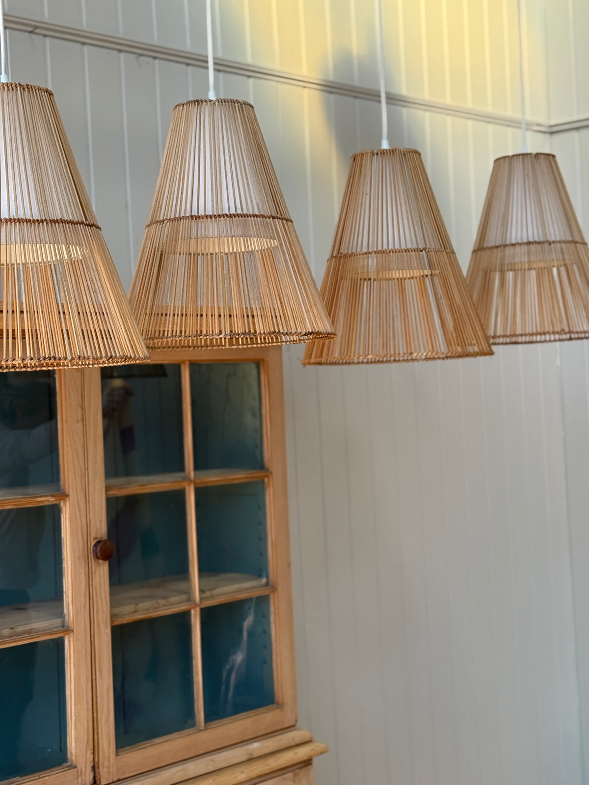 1970s Rattan Pendants