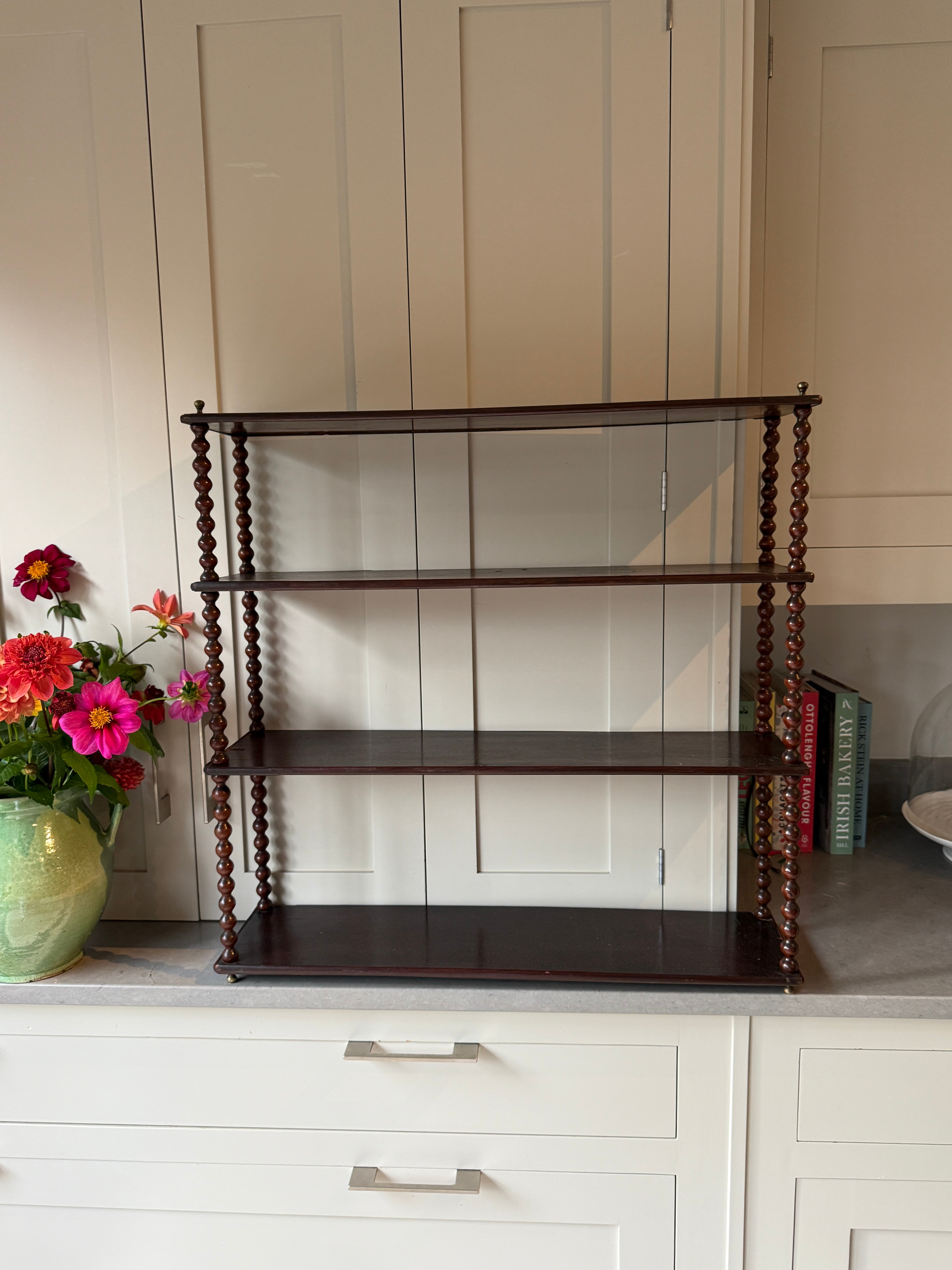 Large French Mahogany Wall Shelves