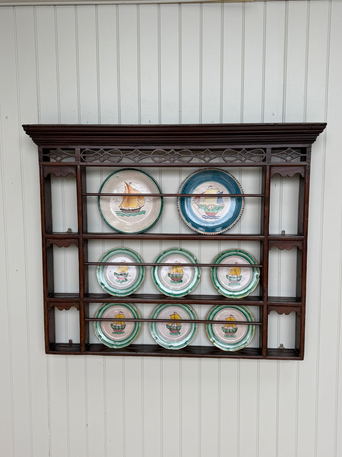 18th Century Pine Delft Rack with Fretwork