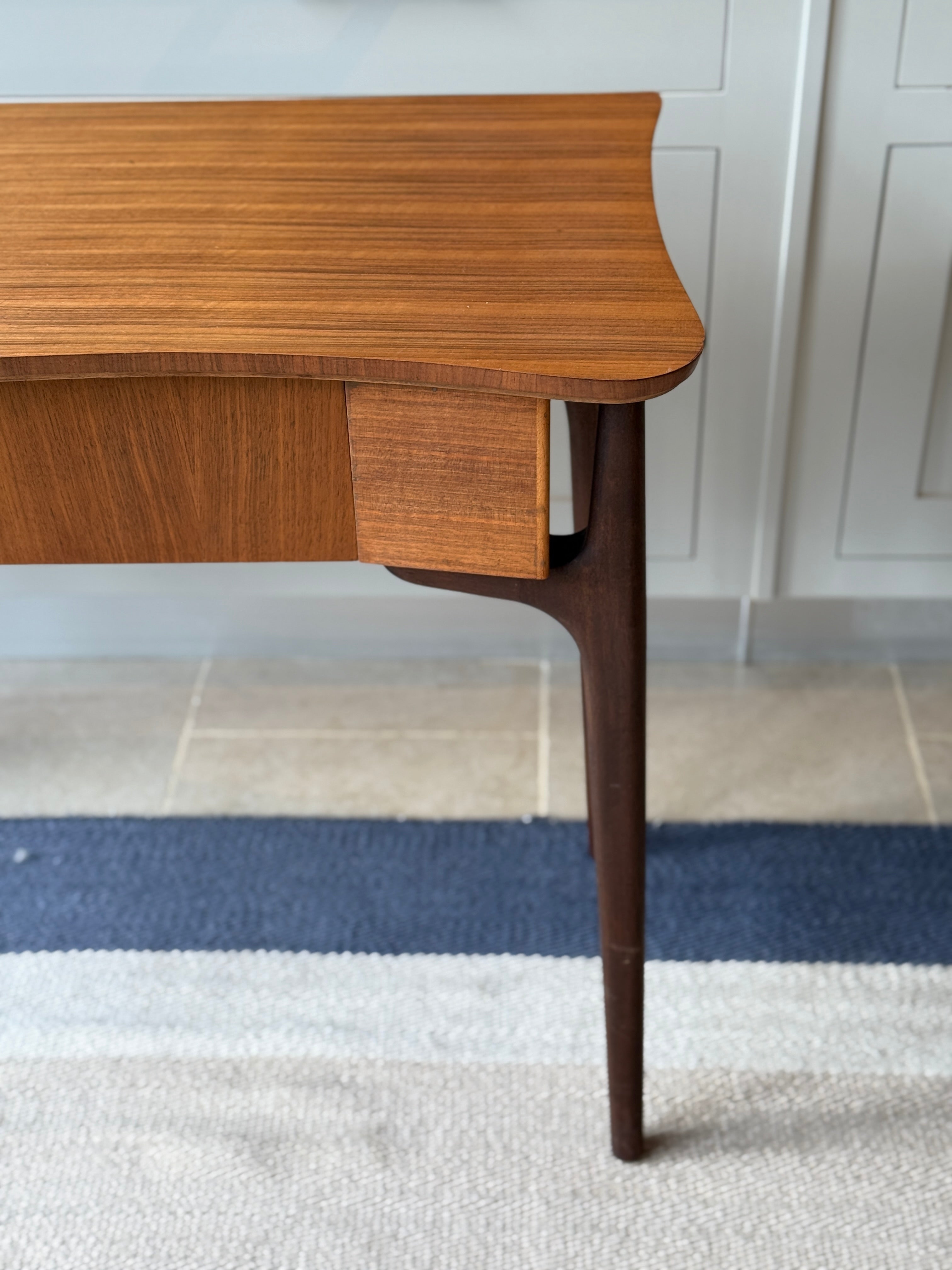 Midcentury Satinwood & Walnut desk by Everest