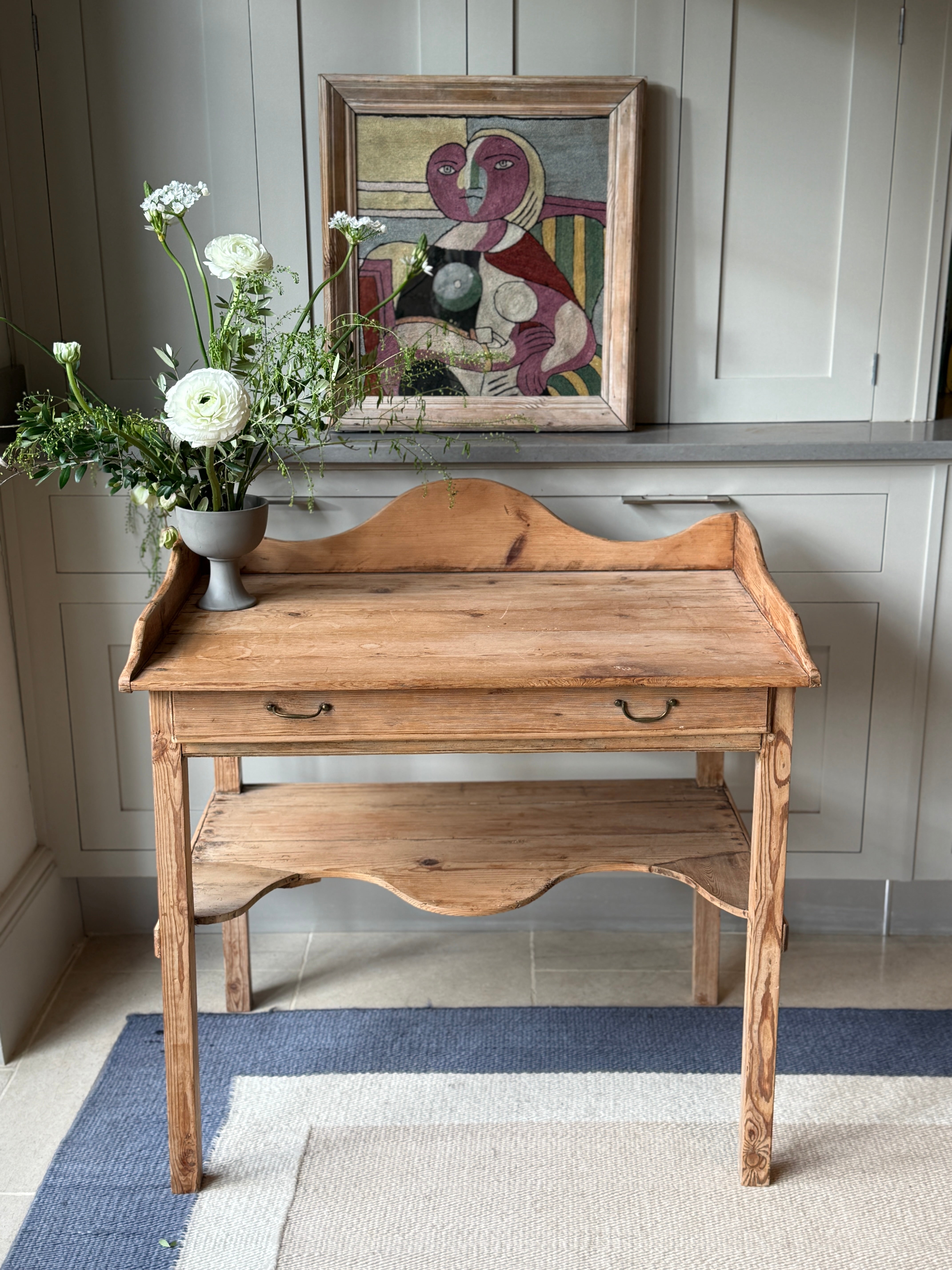Antique Pine Washstand with shelf