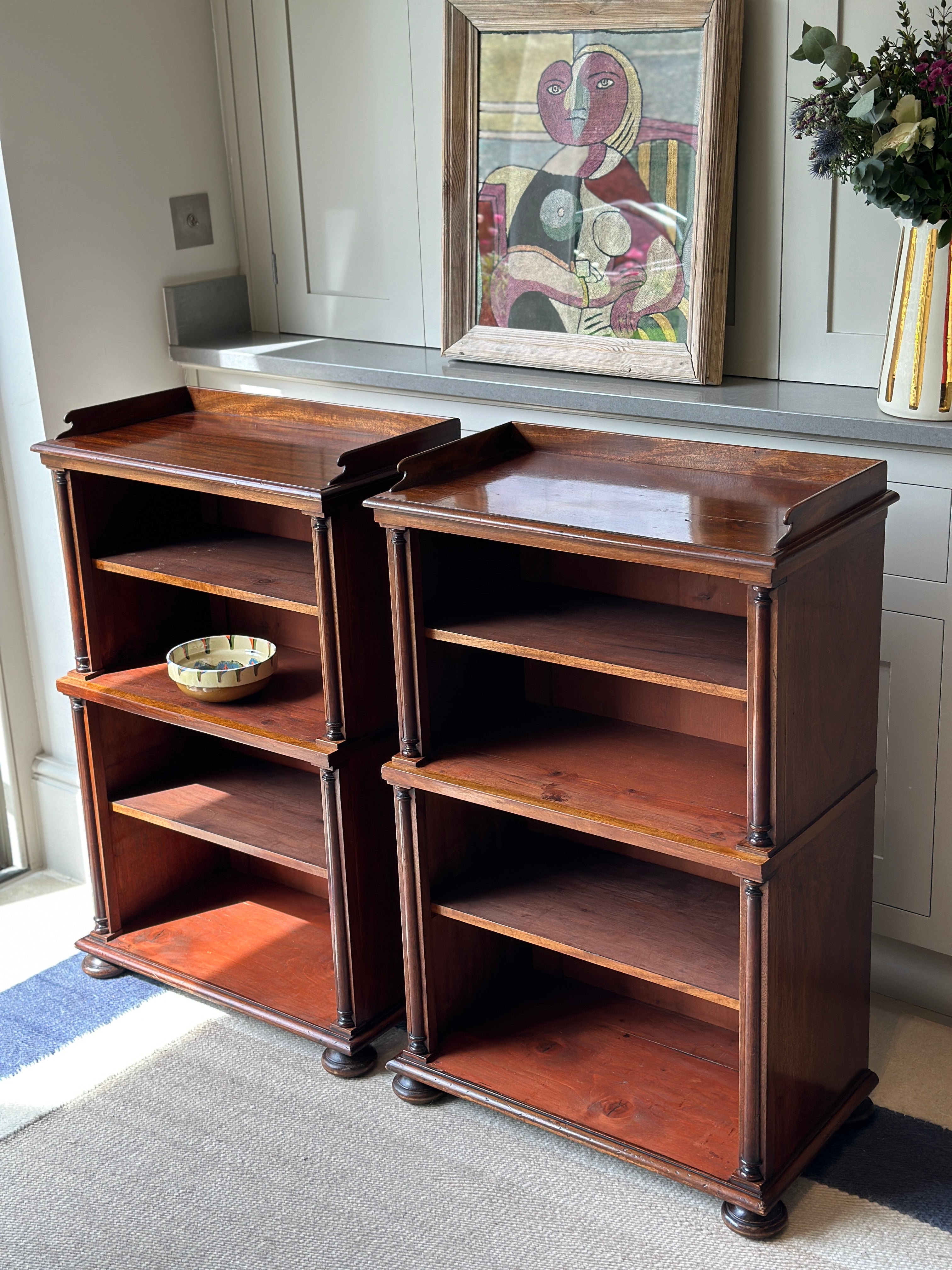 Small Pair of Regency Waterfall Bookcases