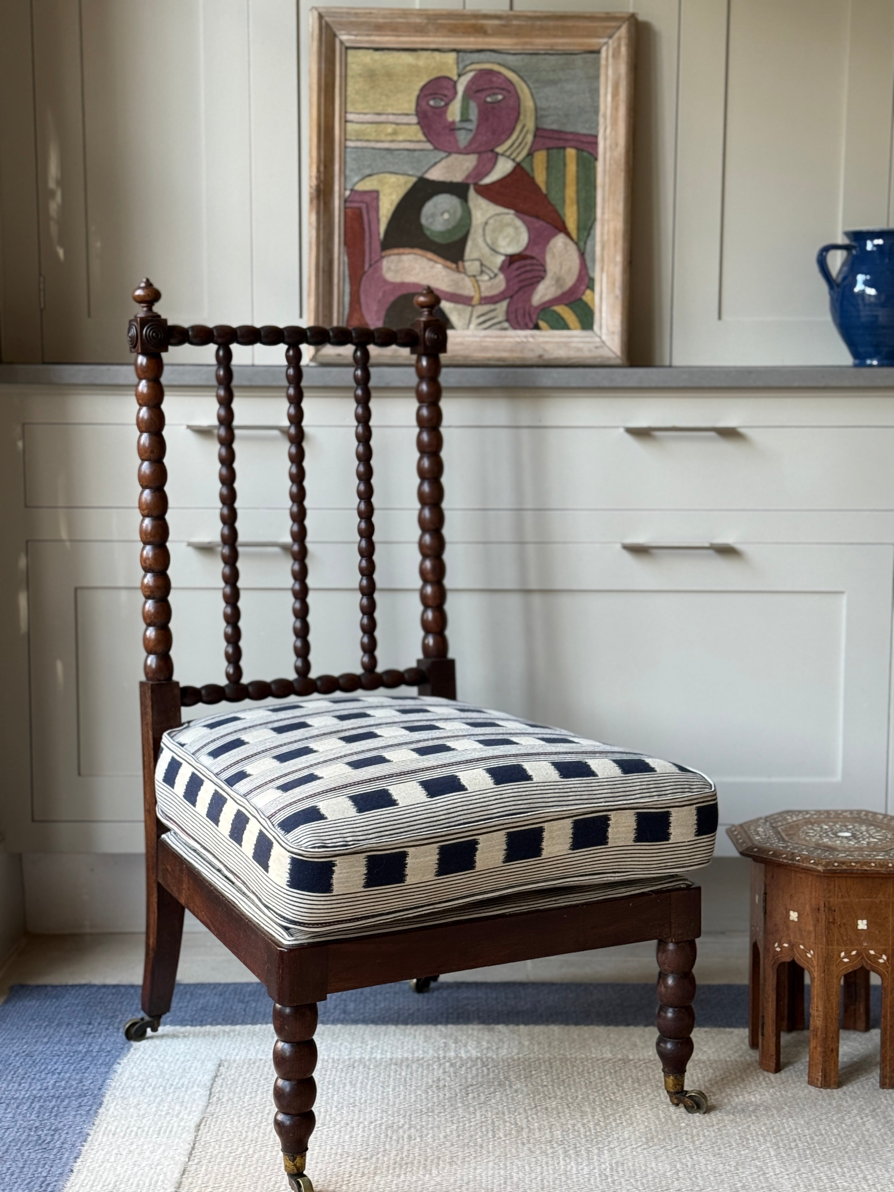 Regency Bobbin Chair in Lost & Found Navy