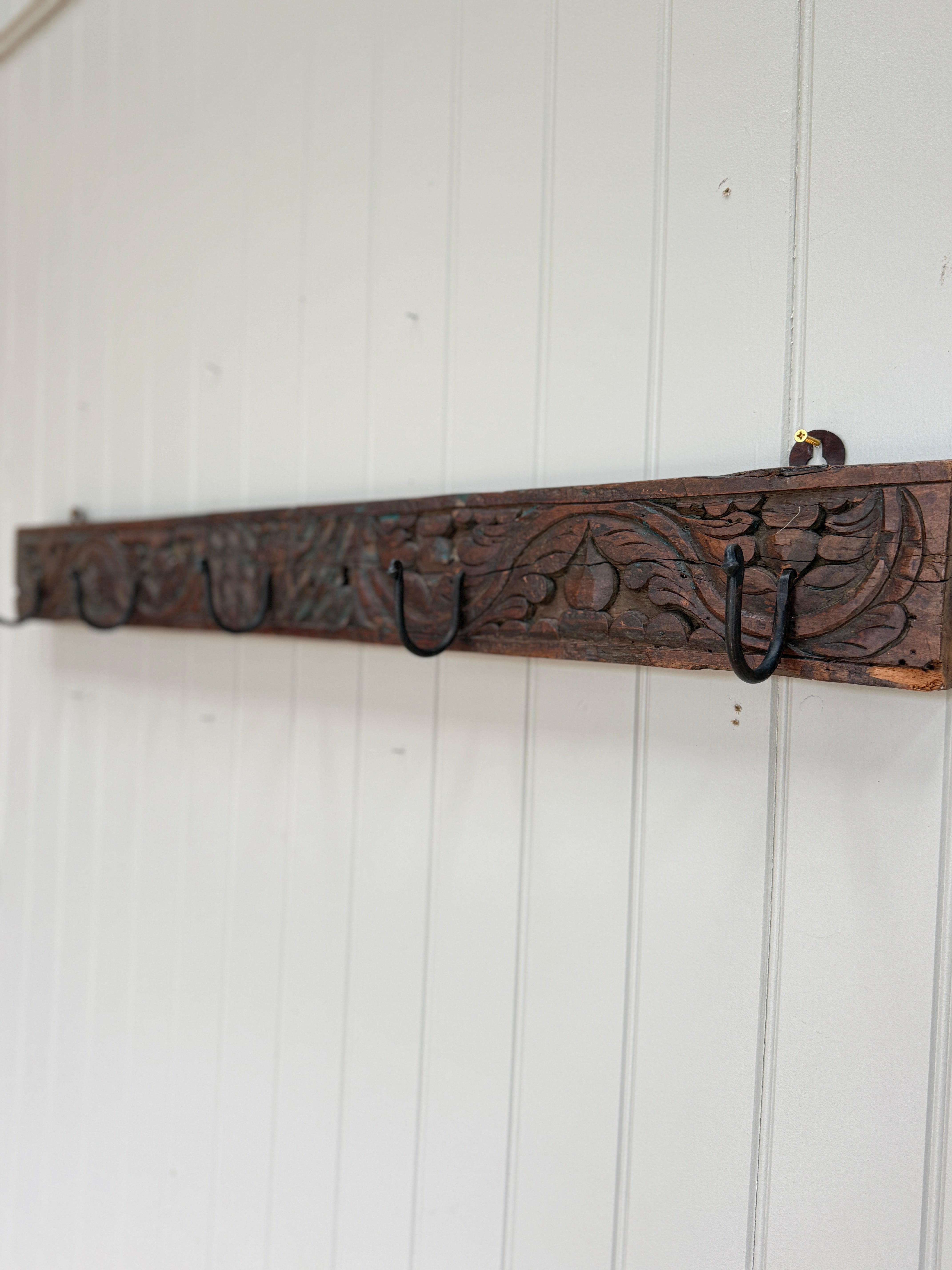 Carved Wood Coat Rail probably Indian, 19th Century.