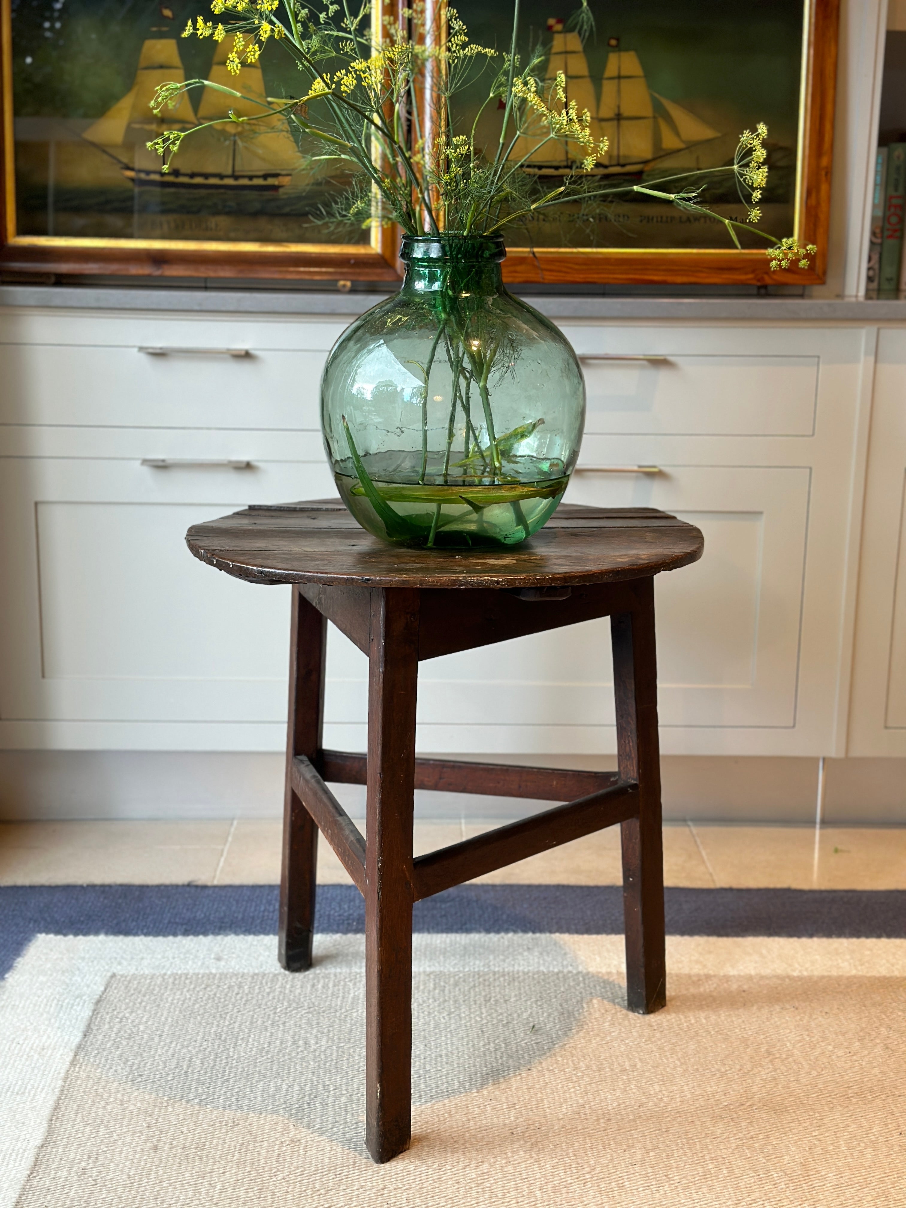 Small Dark Oak Cricket Table