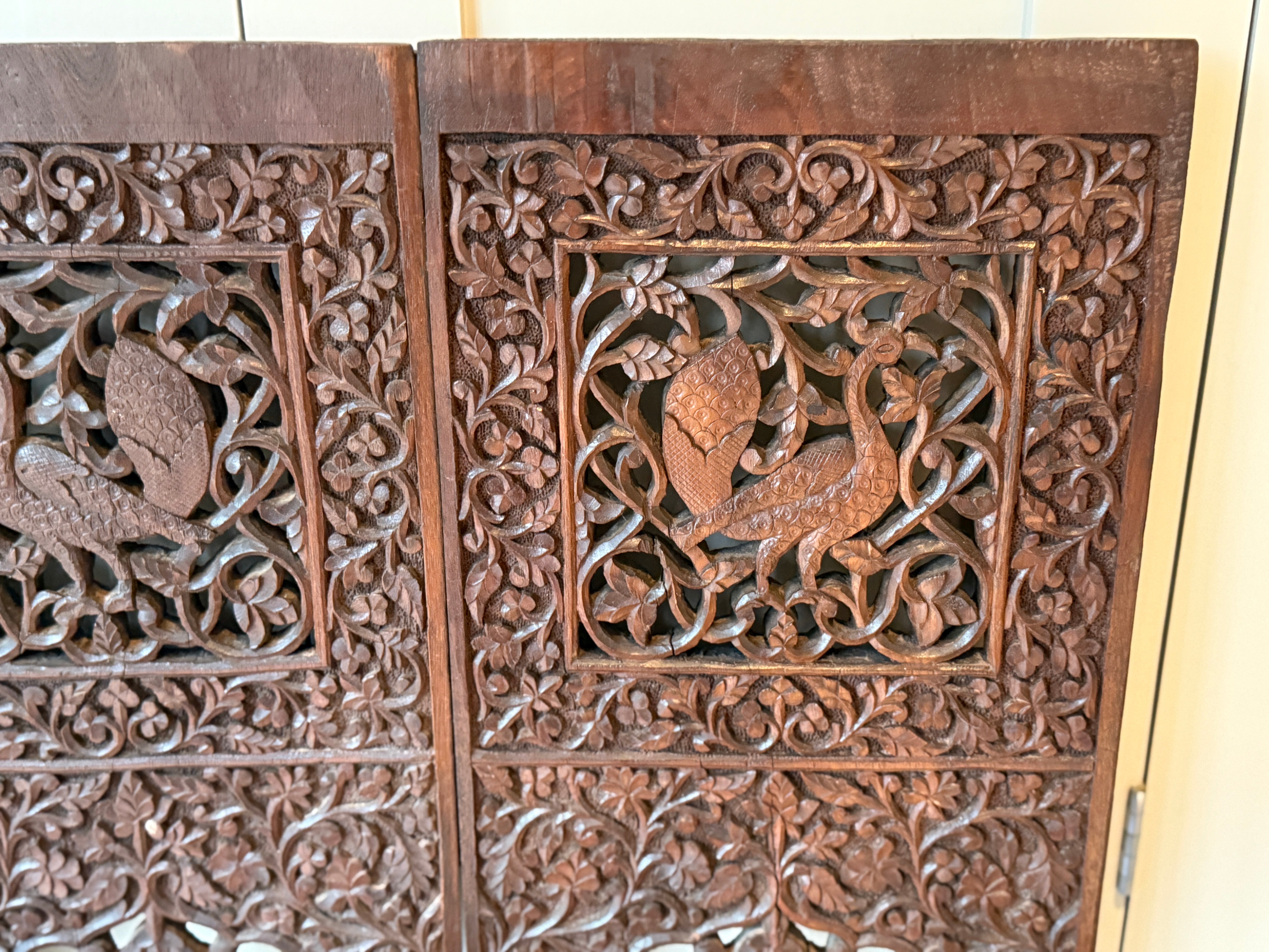 Anglo Indian Carved Wood Panel