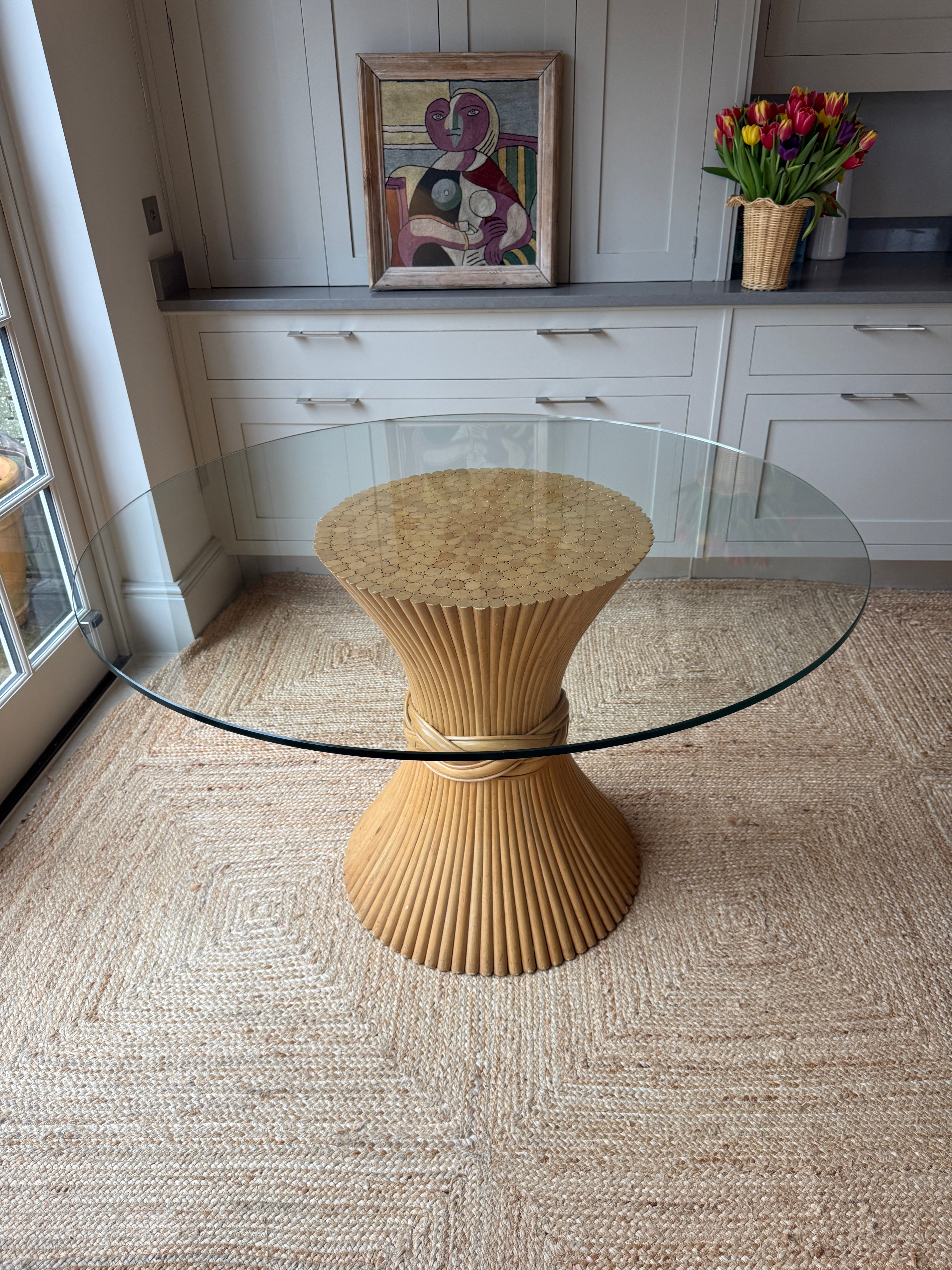 1970s McGuire Wheatsheaf Centre Table