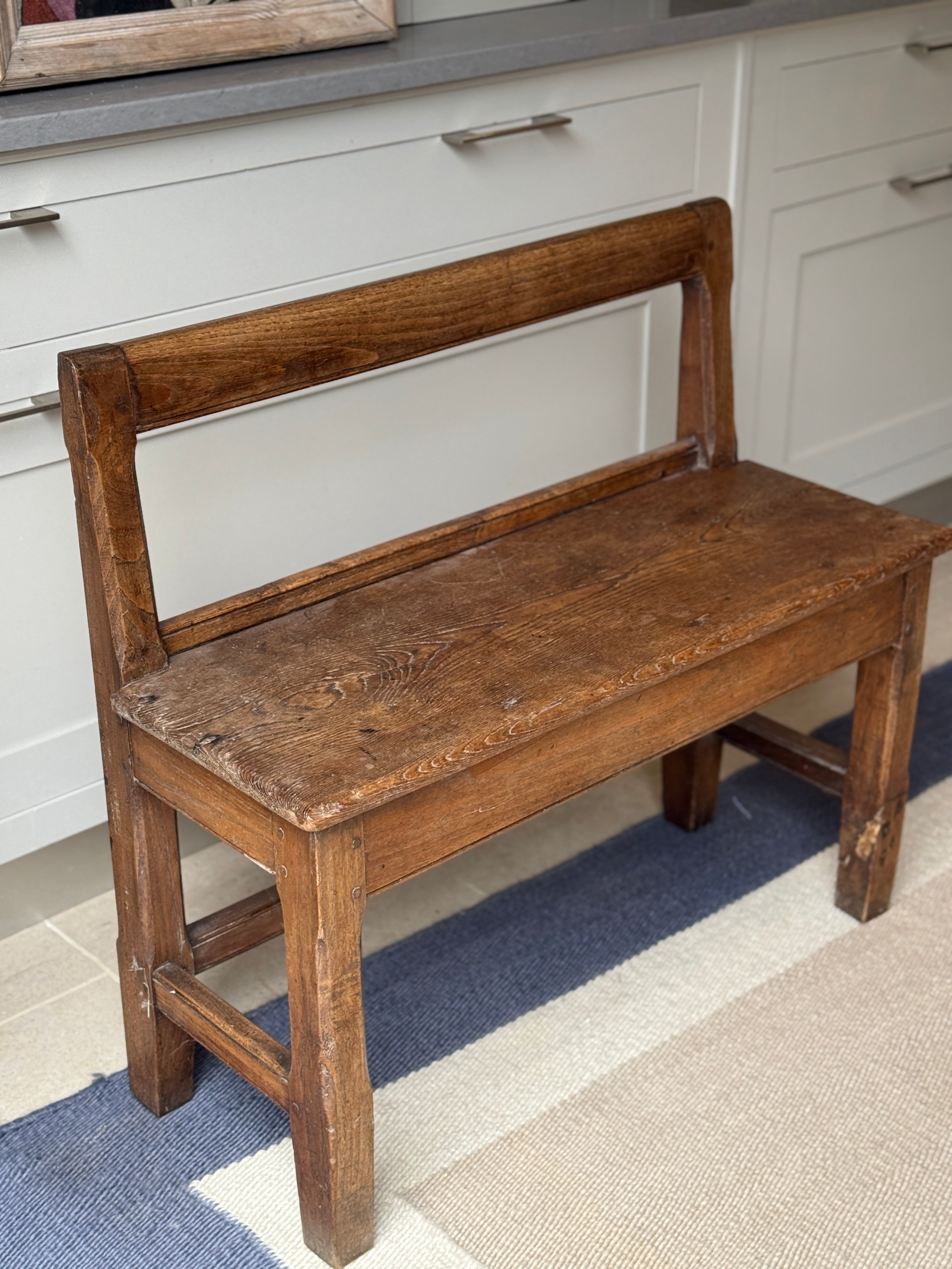 Small Antique Oak Bench