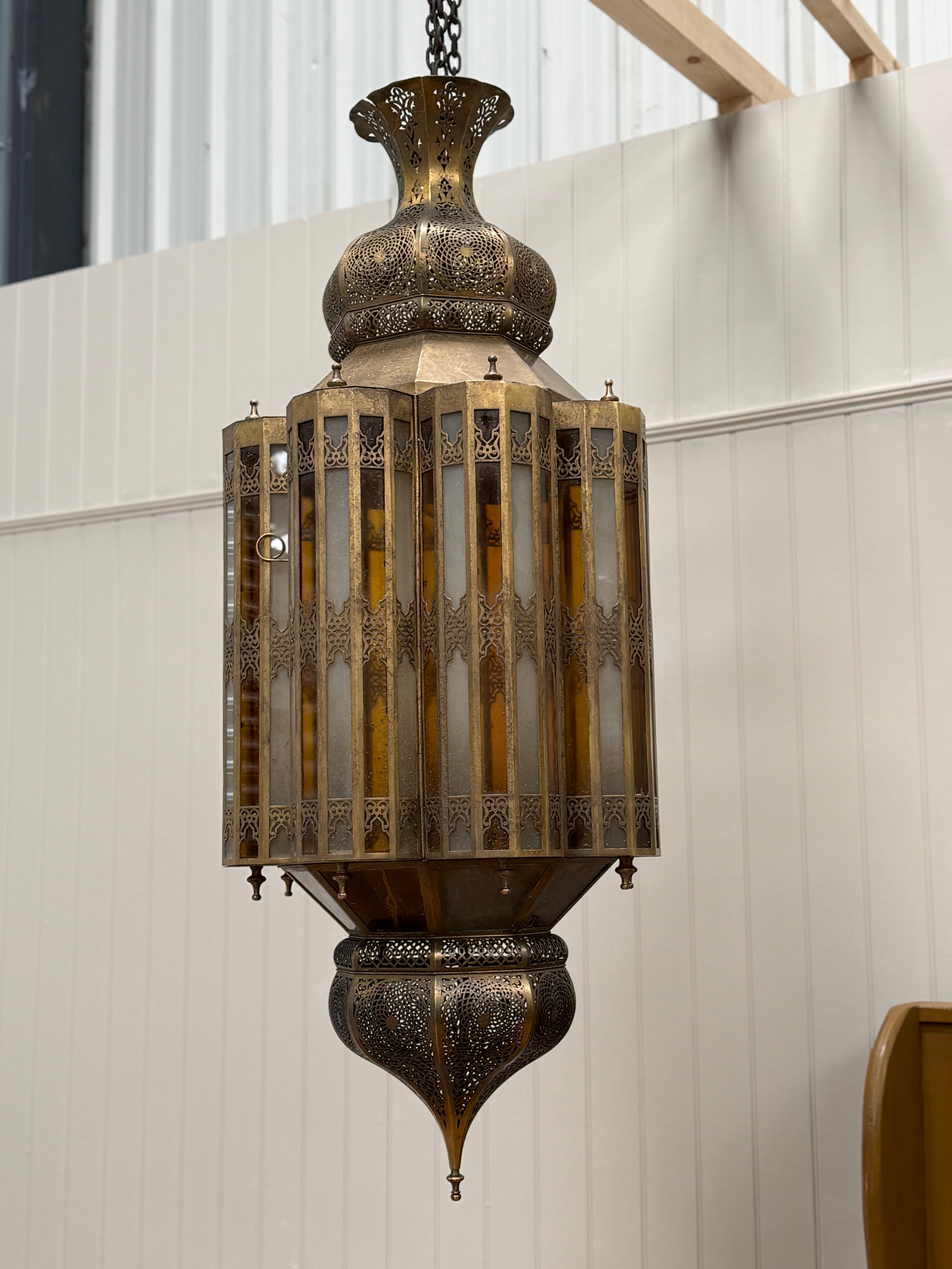 Majestic Pair of Moroccan Brass Lanterns