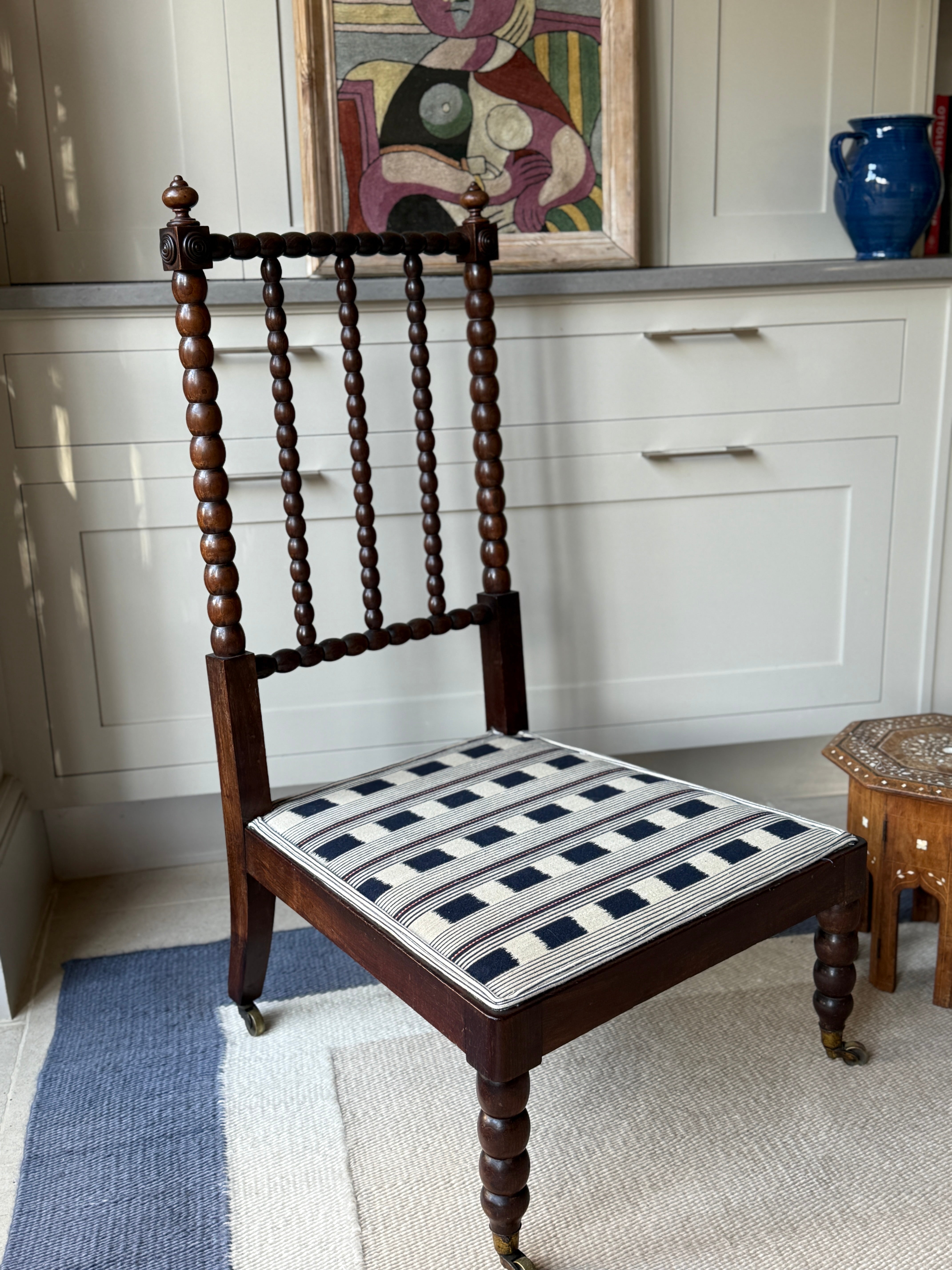 Regency Bobbin Chair in Lost & Found Navy