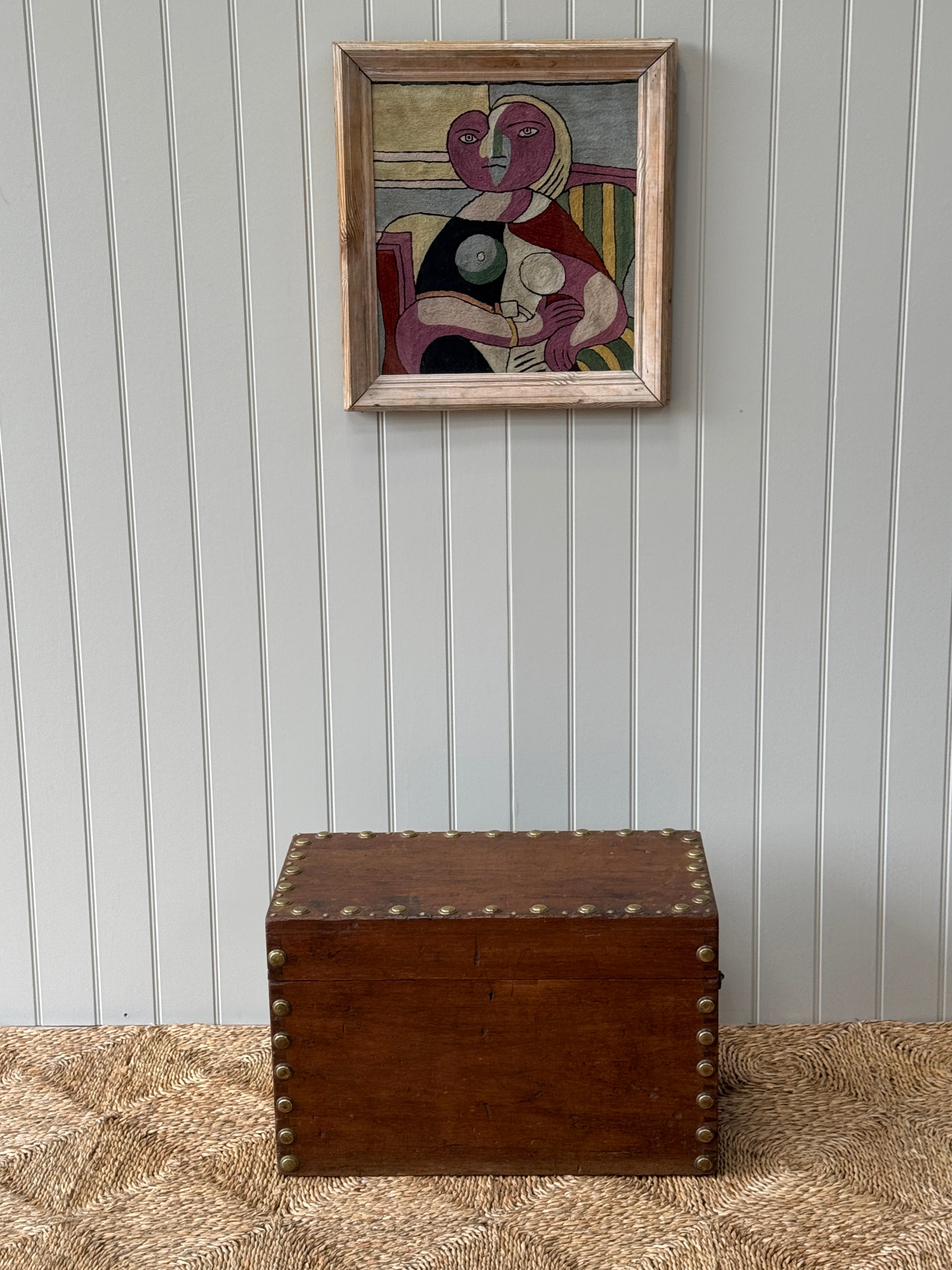 Small Wooden Chest with Brass Rivets