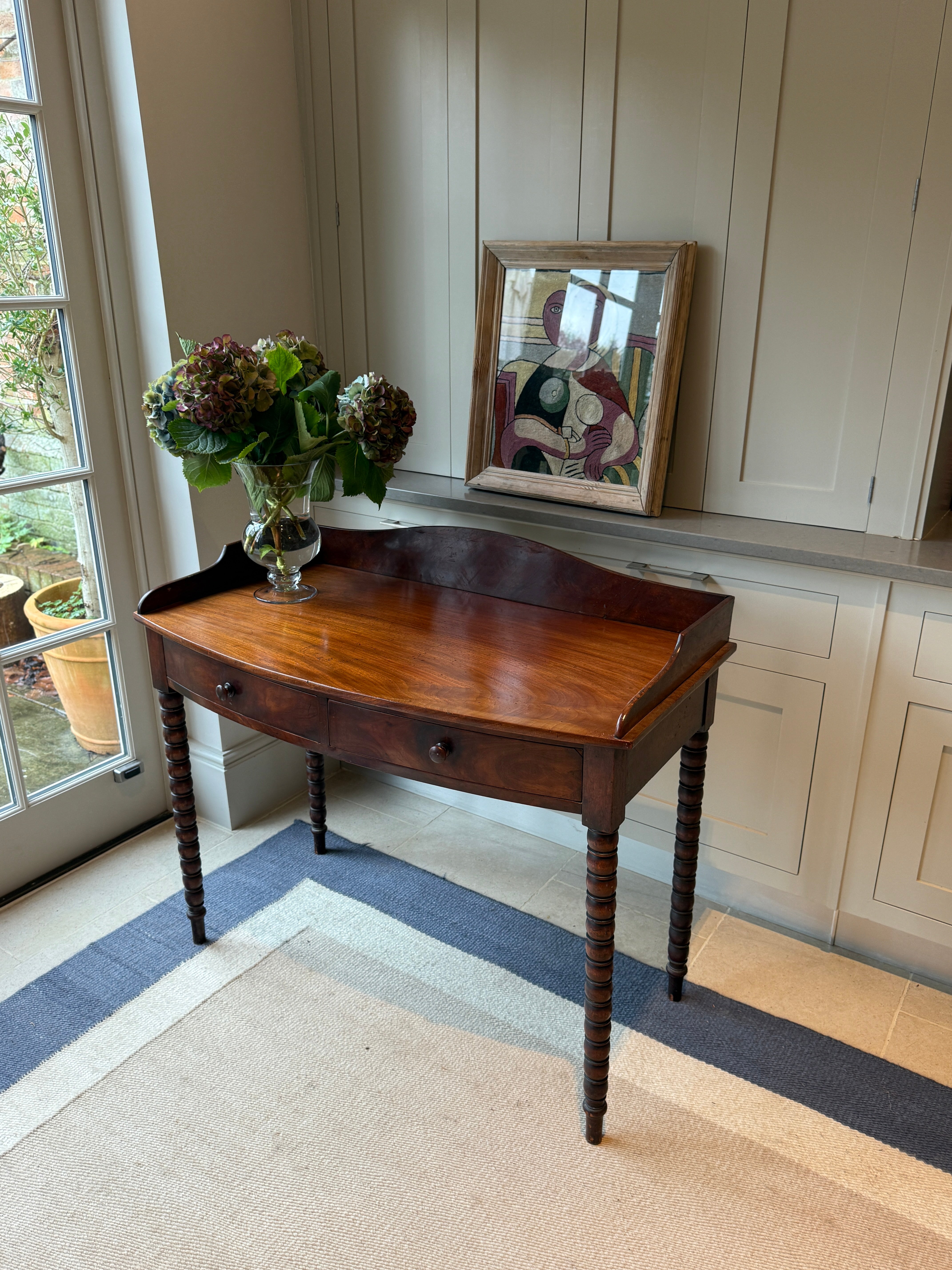 Mahogany Bow Fronted Serving Table