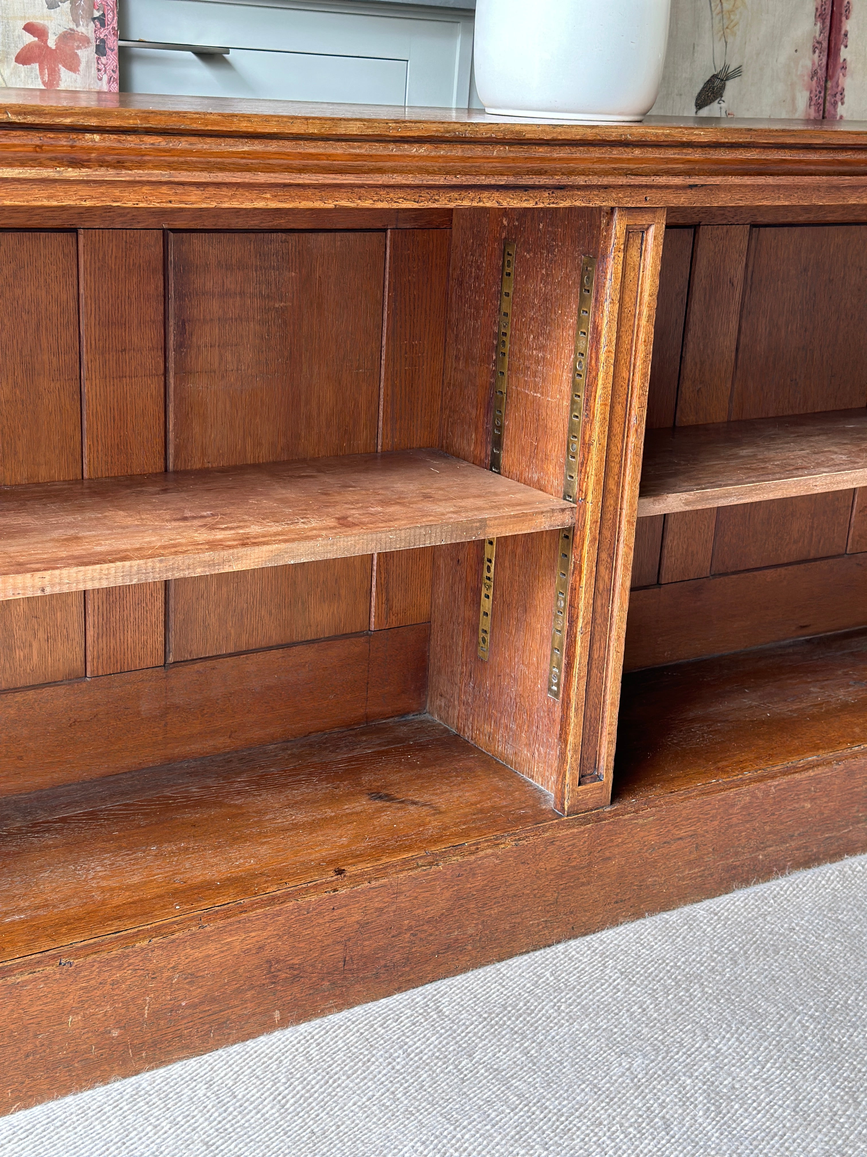 Solid Oak Low Library Bookcase