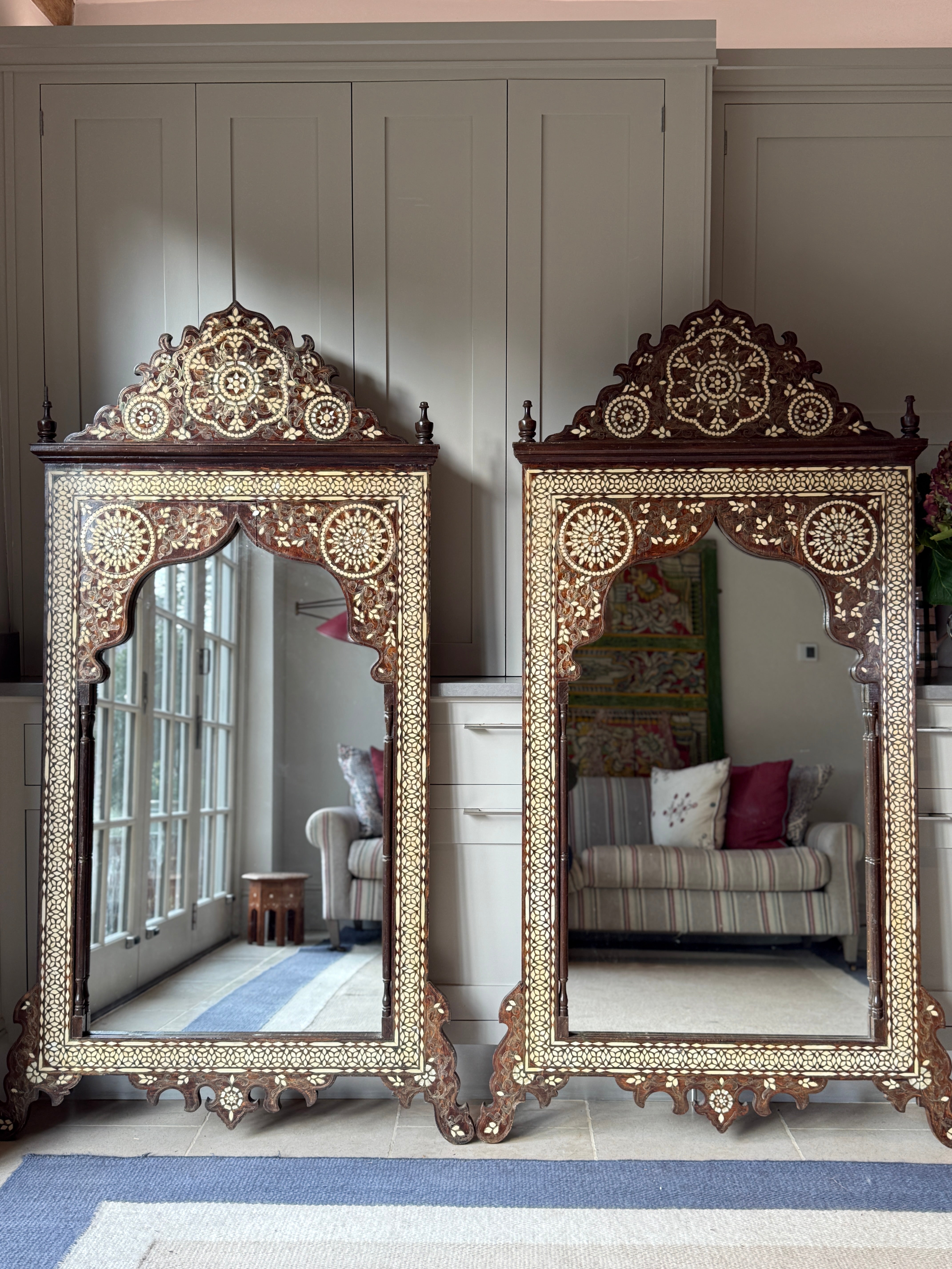 Pair of Very Large Matching Hoshiarpur Mirrors