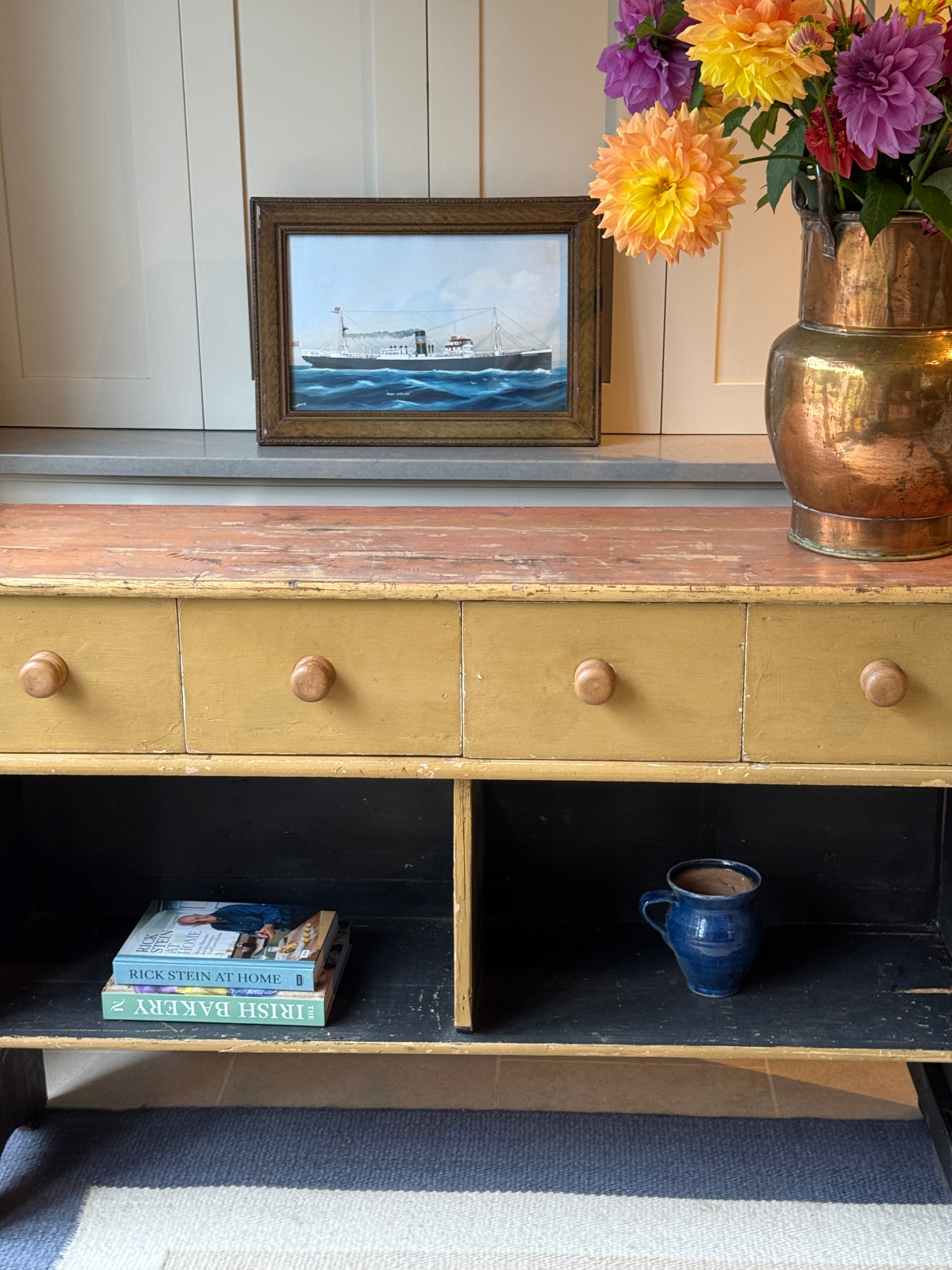 Mustard Yellow Welsh Haberdashery Dresser