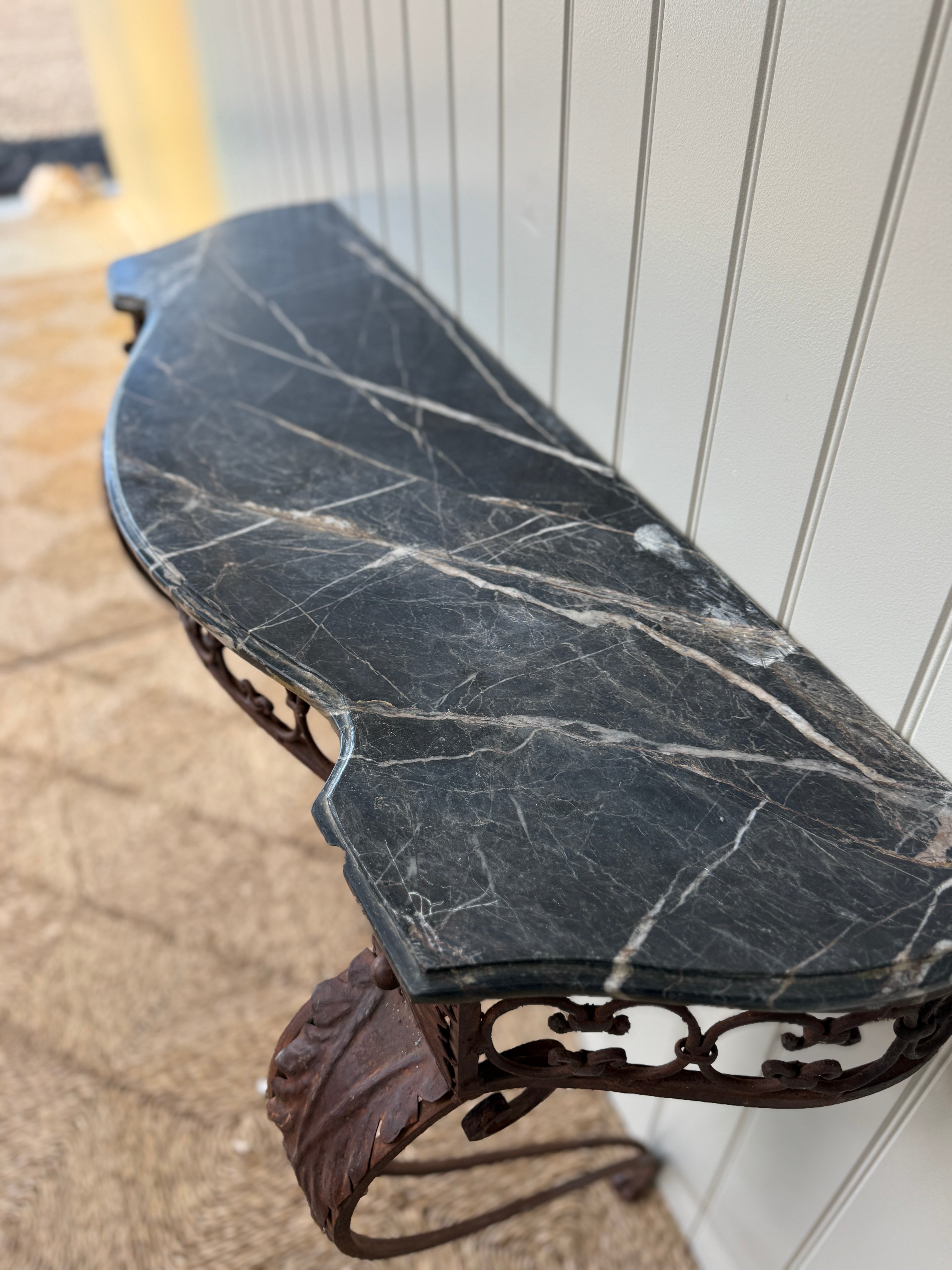 French Marble Topped Wall Console