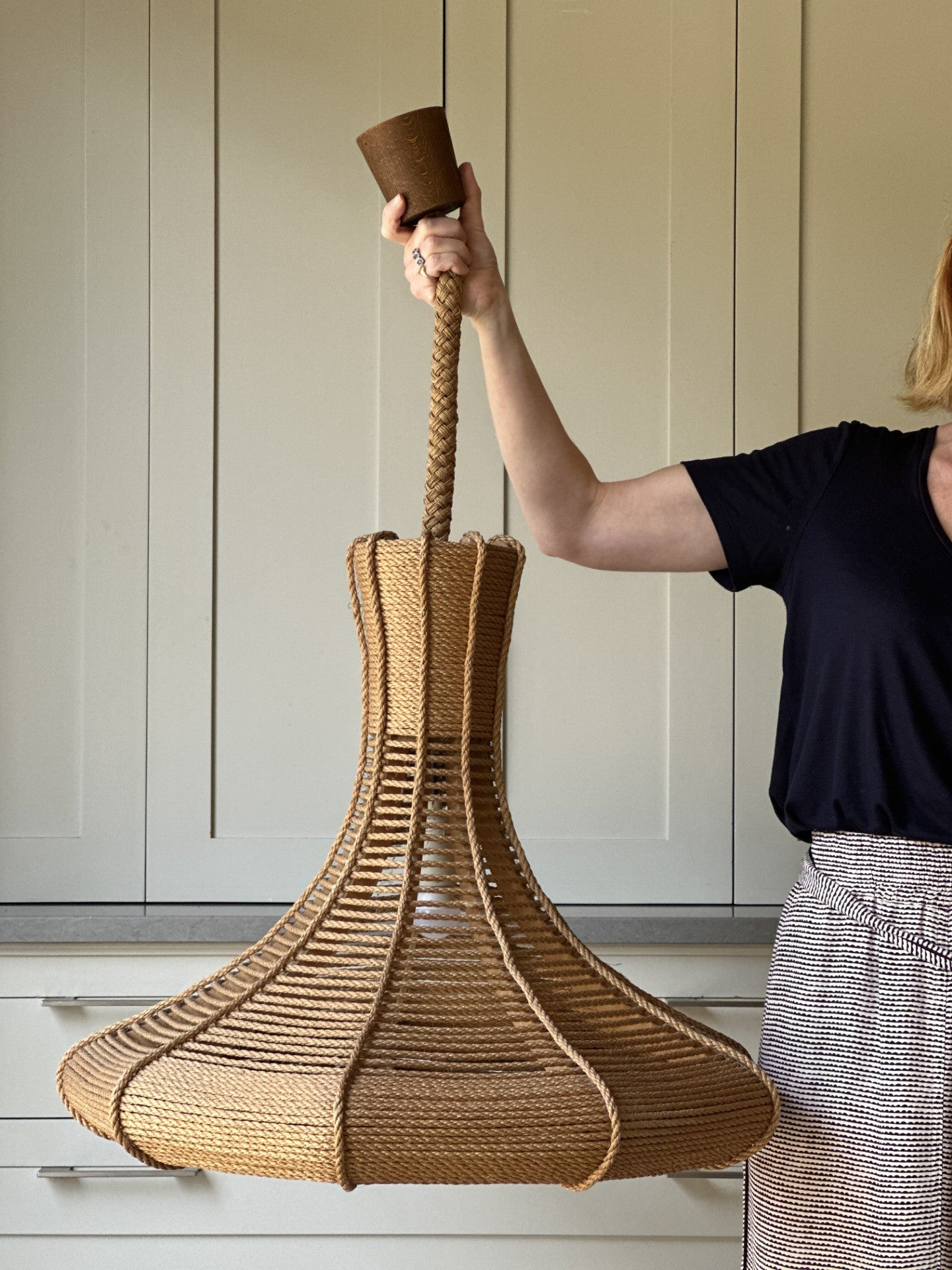 Extra Large Danish Nonagon Rope Pendant Light