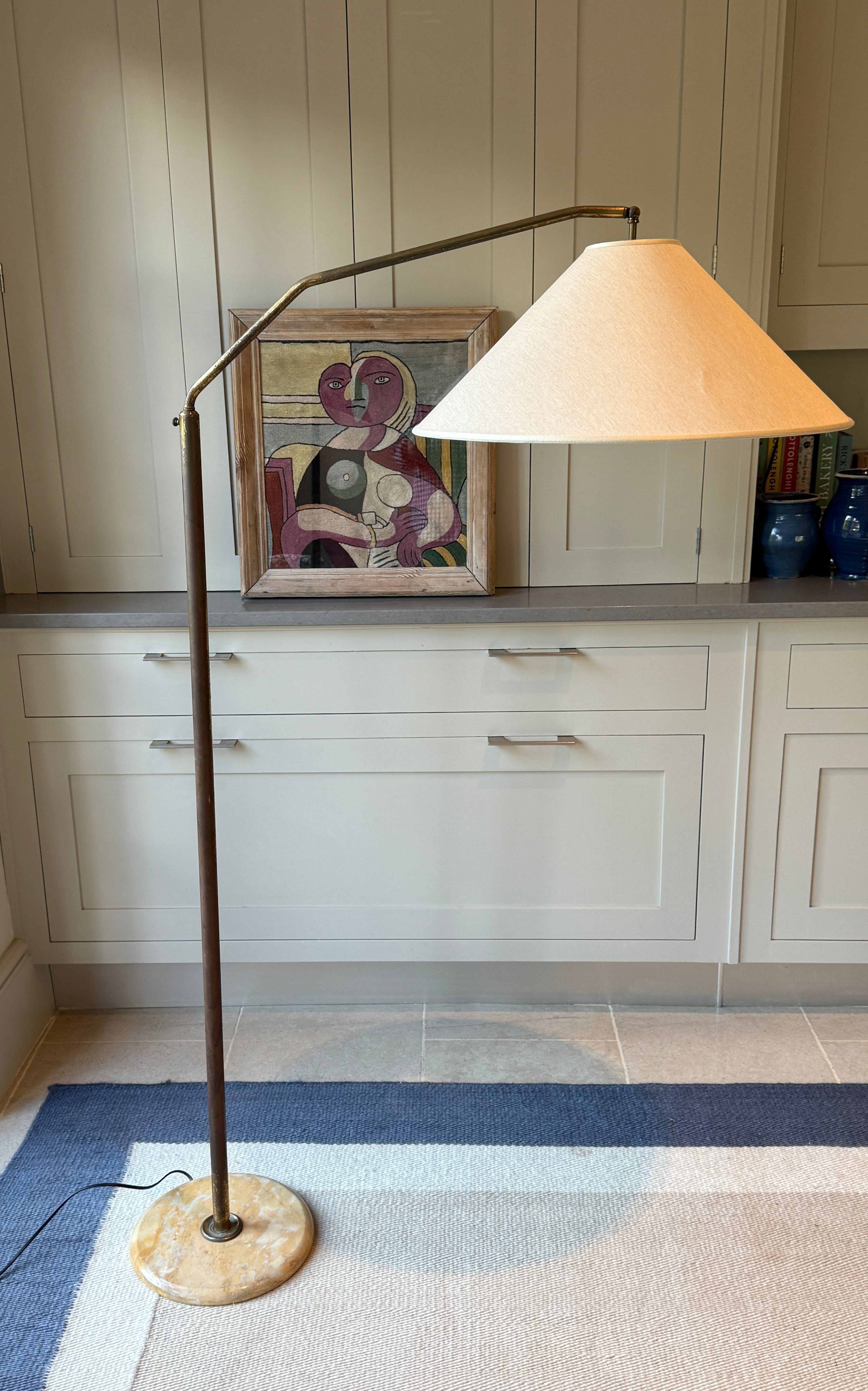 Italian 50s Marble & Brass Extending Floor lamp
