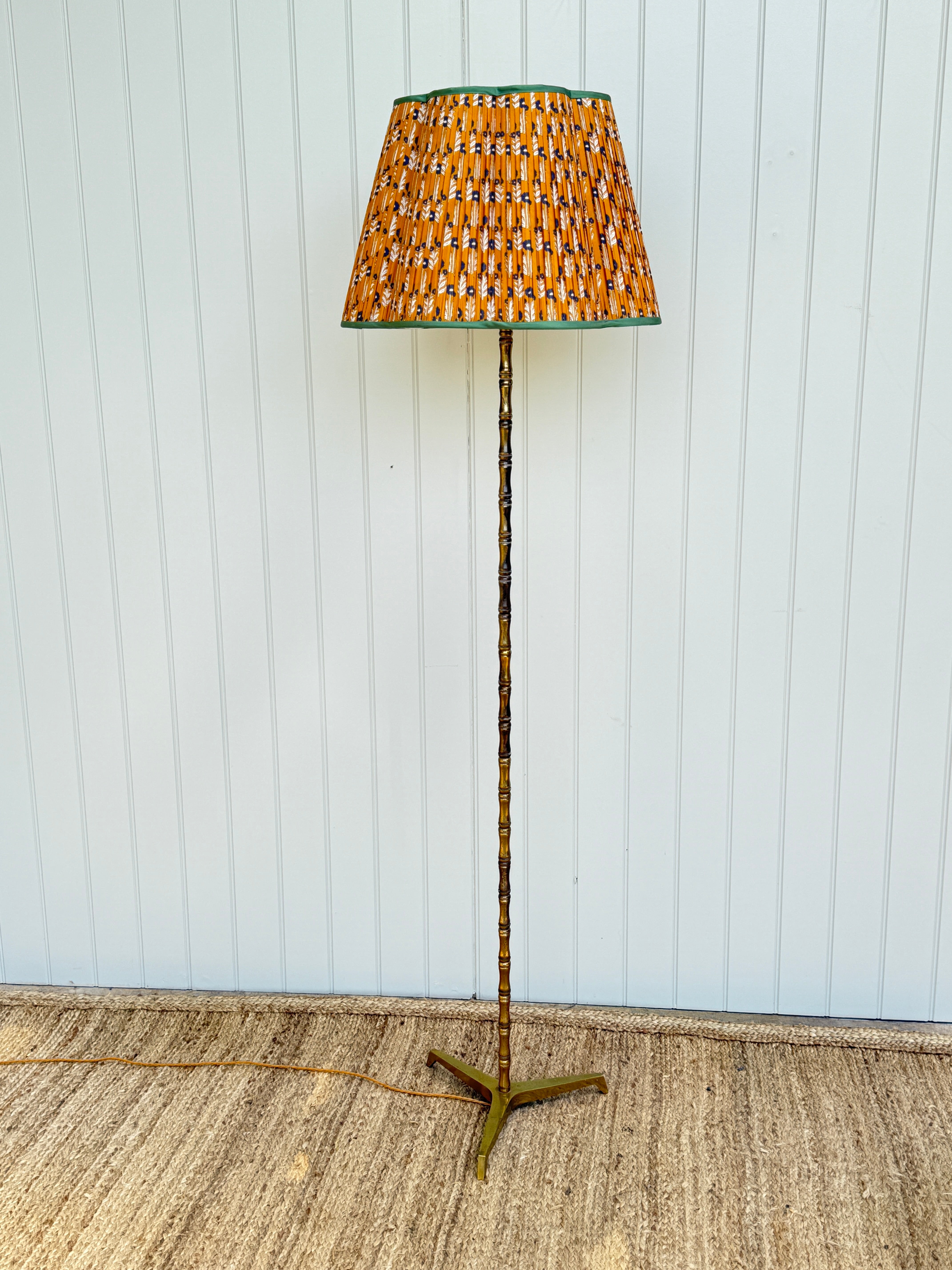 French Brass Faux Bamboo Floor lamp