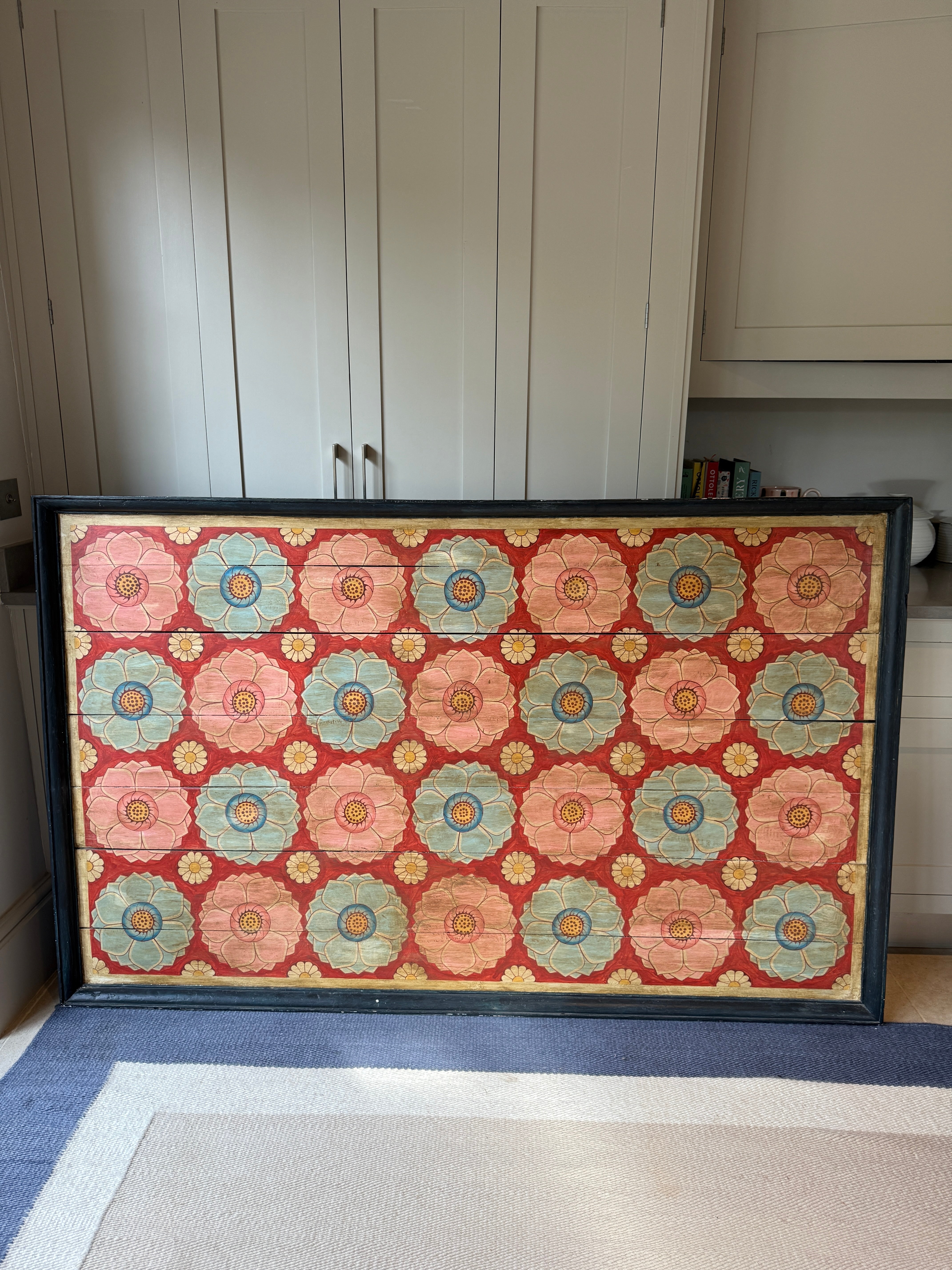 Large Framed Antique Kandayan Wood Panel
