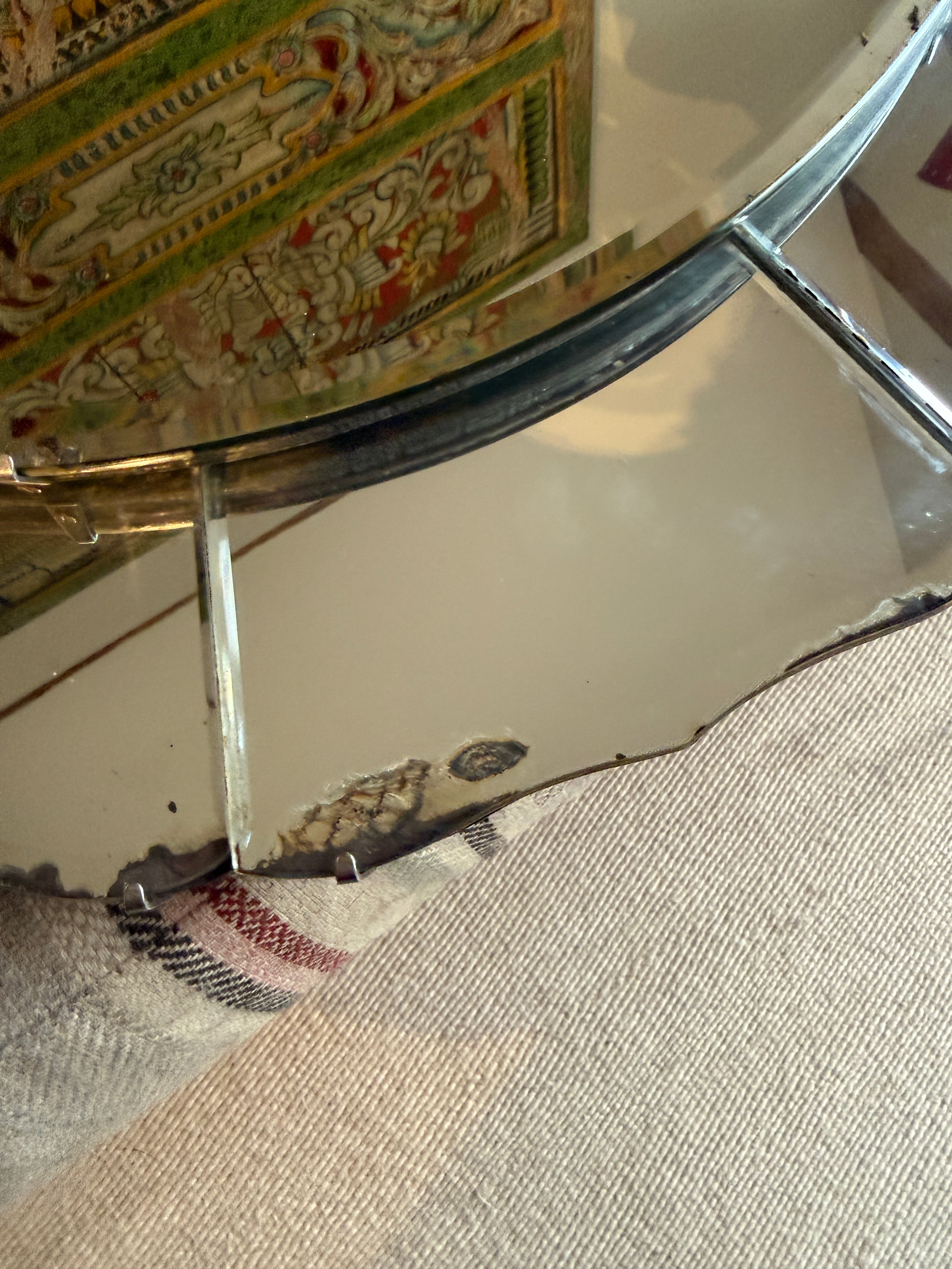 Large Round Art Deco Petal Mirror