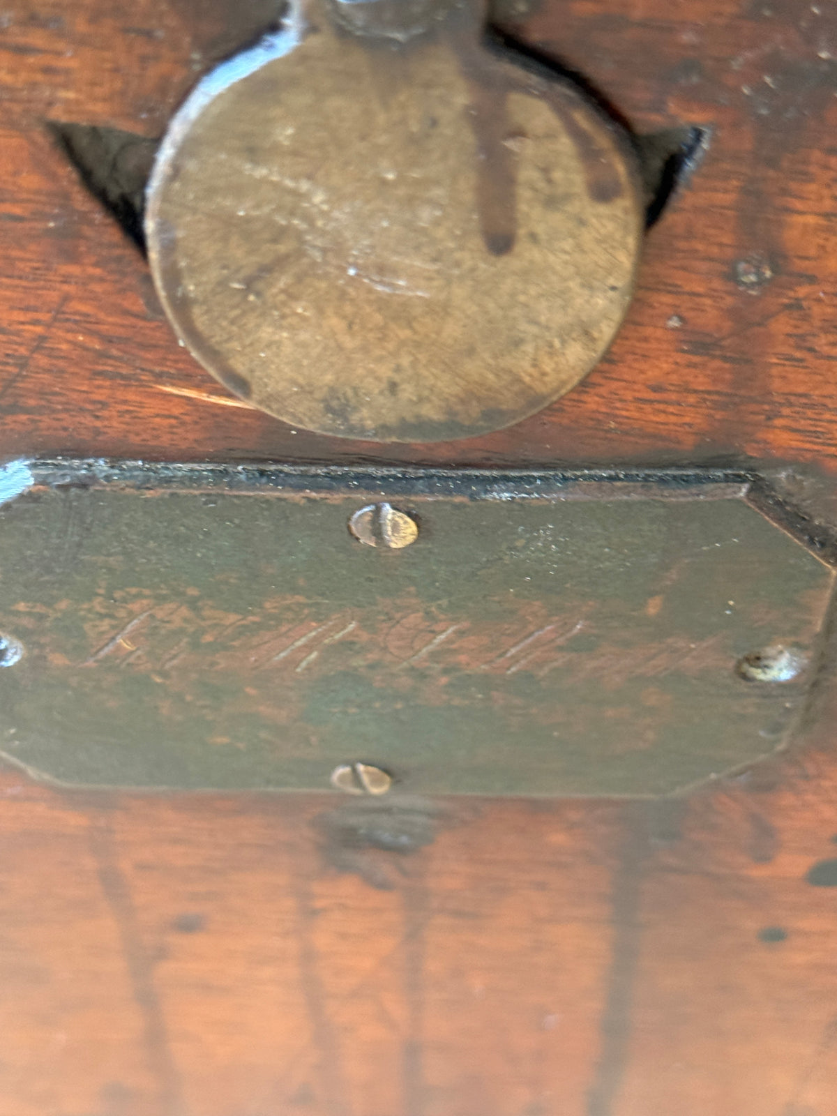 Early 19th Century Iron-Bound Strongbox, Engraved Brass Plaque for Commissary General Sir Randolph Isham Routh KCB