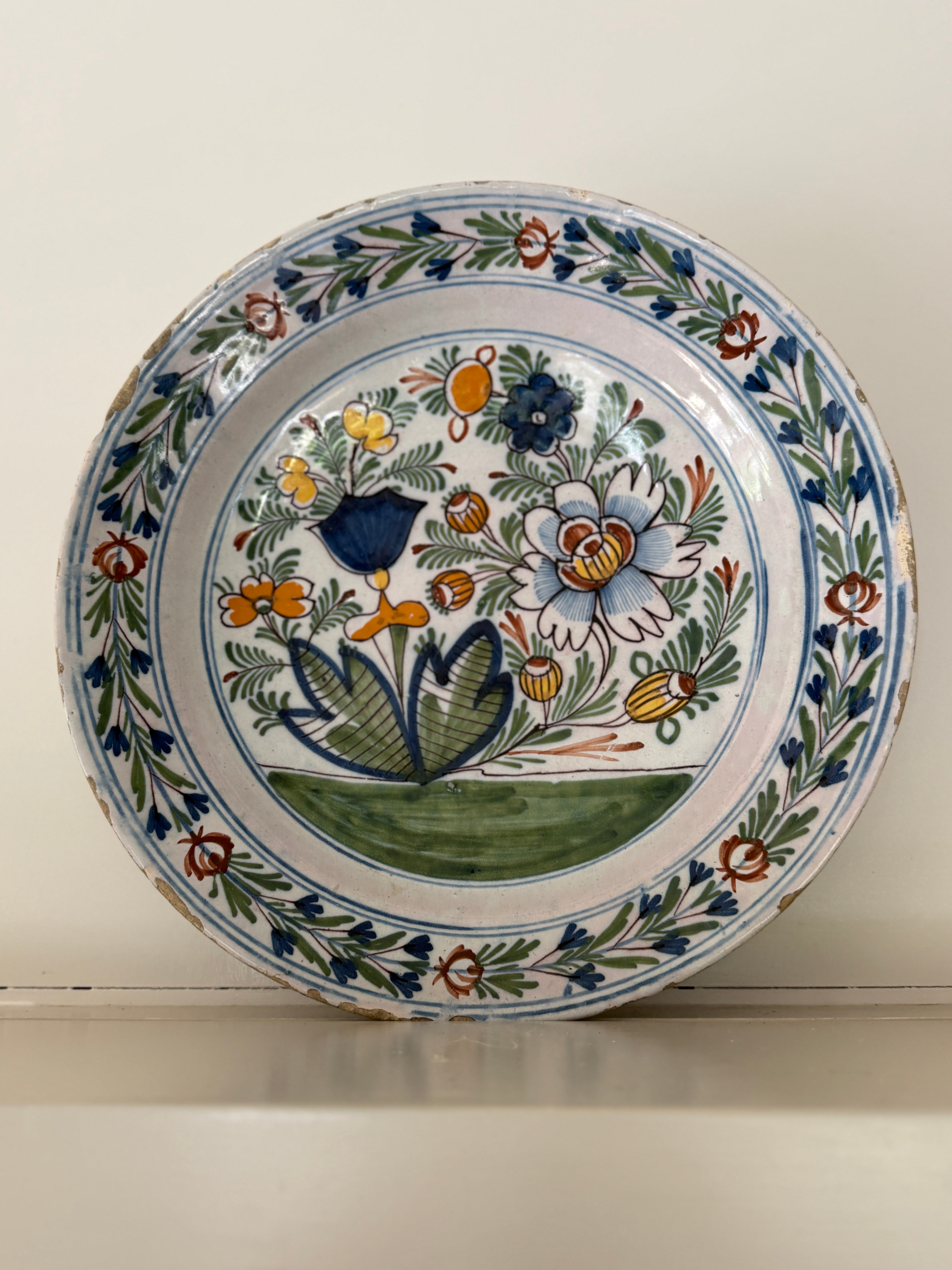 18th Century Polychrome Delft Charger
