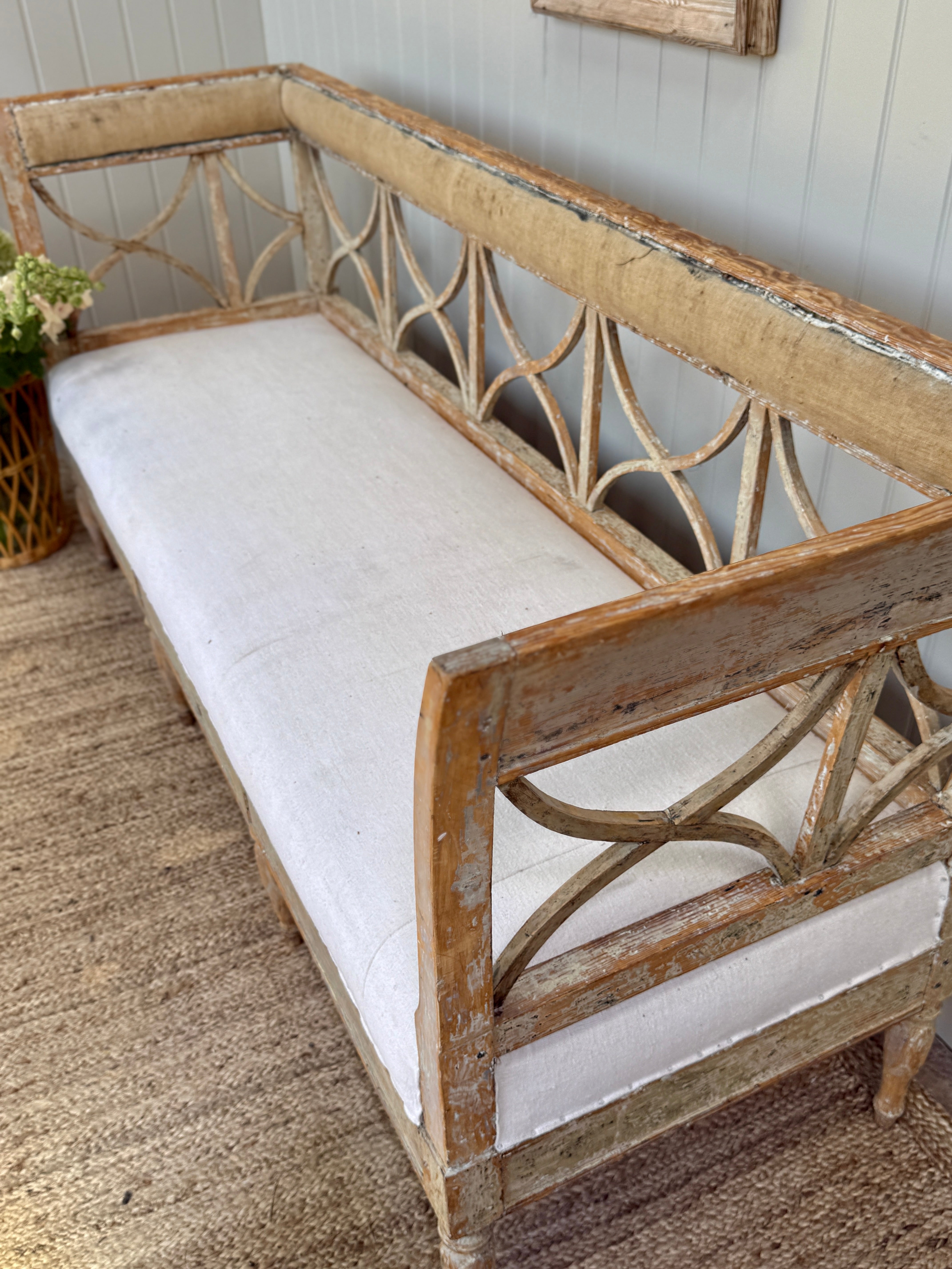 19th Century Swedish Gustavian Sofa Bench