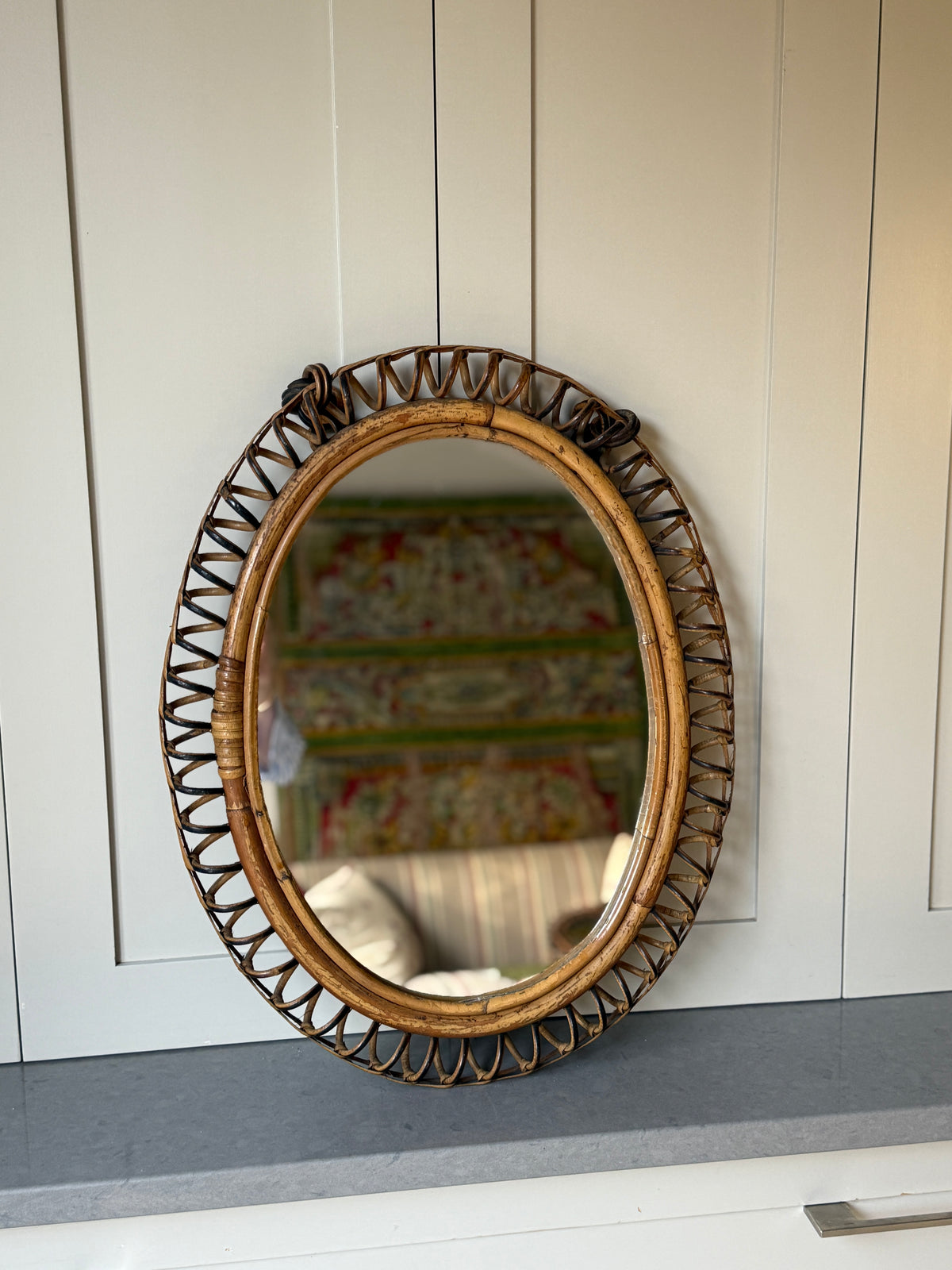 Italian Oval Squiggle with rattan chain
