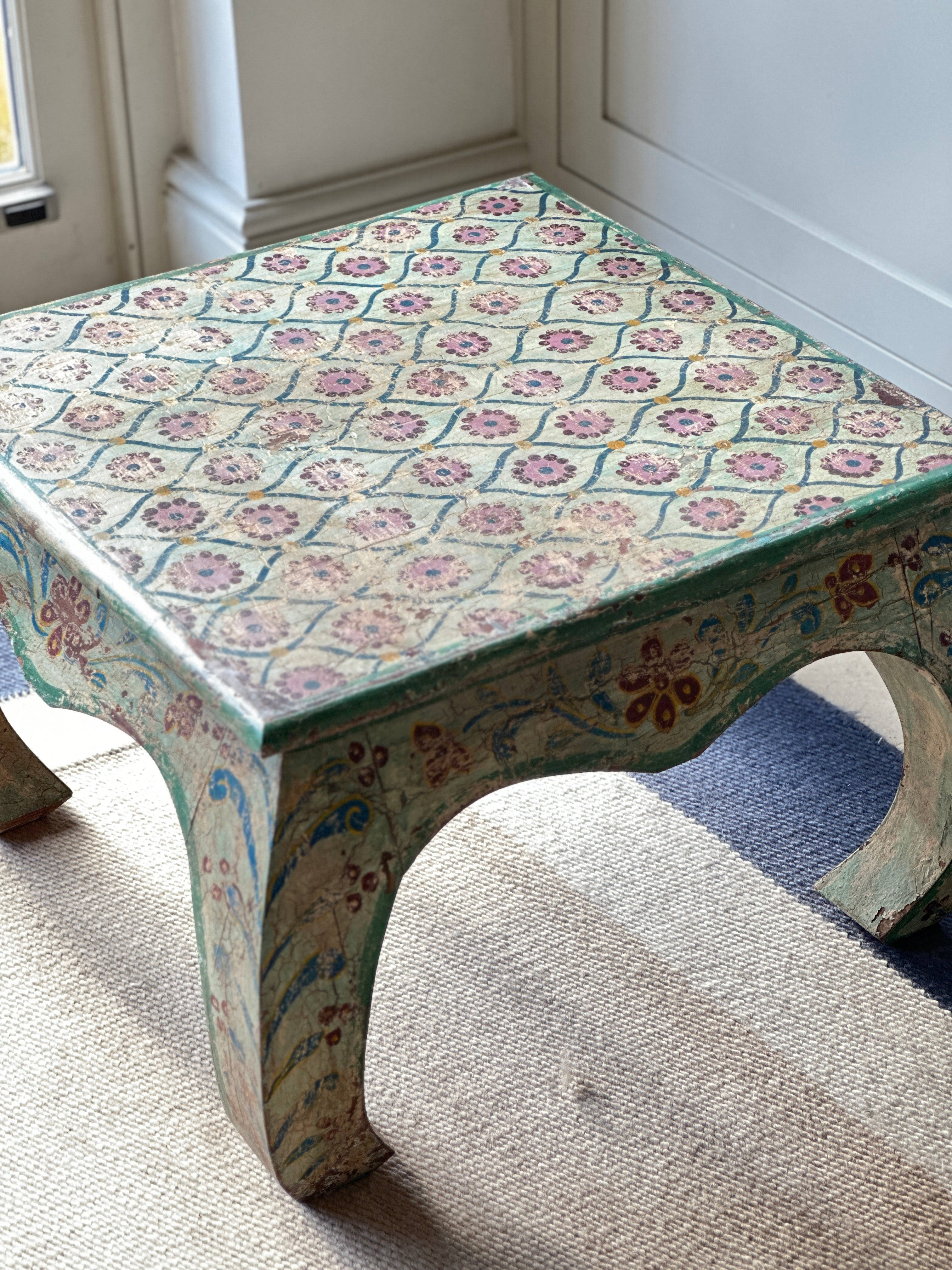 Charming vintage painted Indian hardwood table