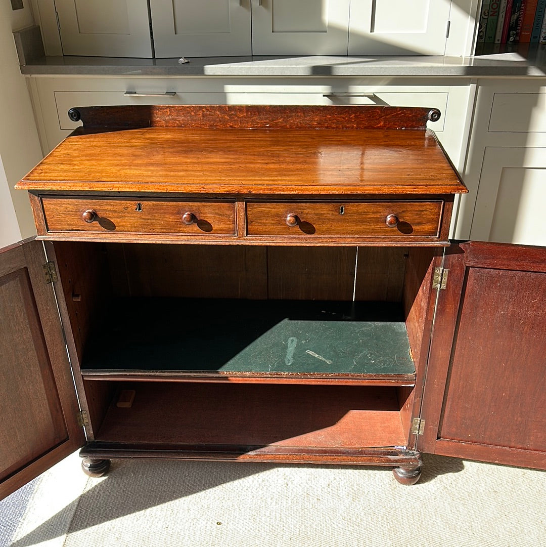 Small Mahogany Cabinet with 2 drawers and cupboard with adjustable shelves