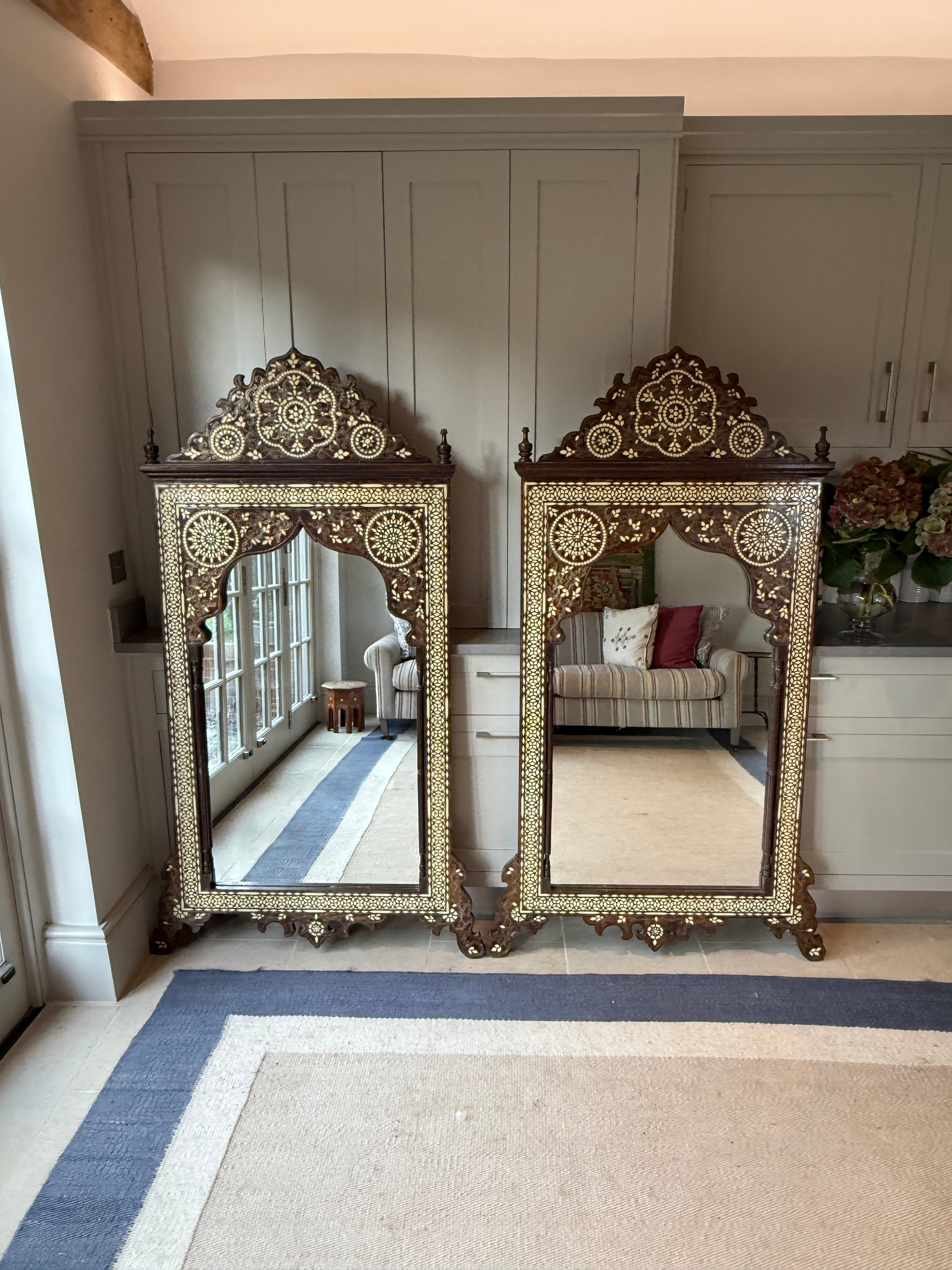 Pair of Very Large Matching Hoshiarpur Mirrors