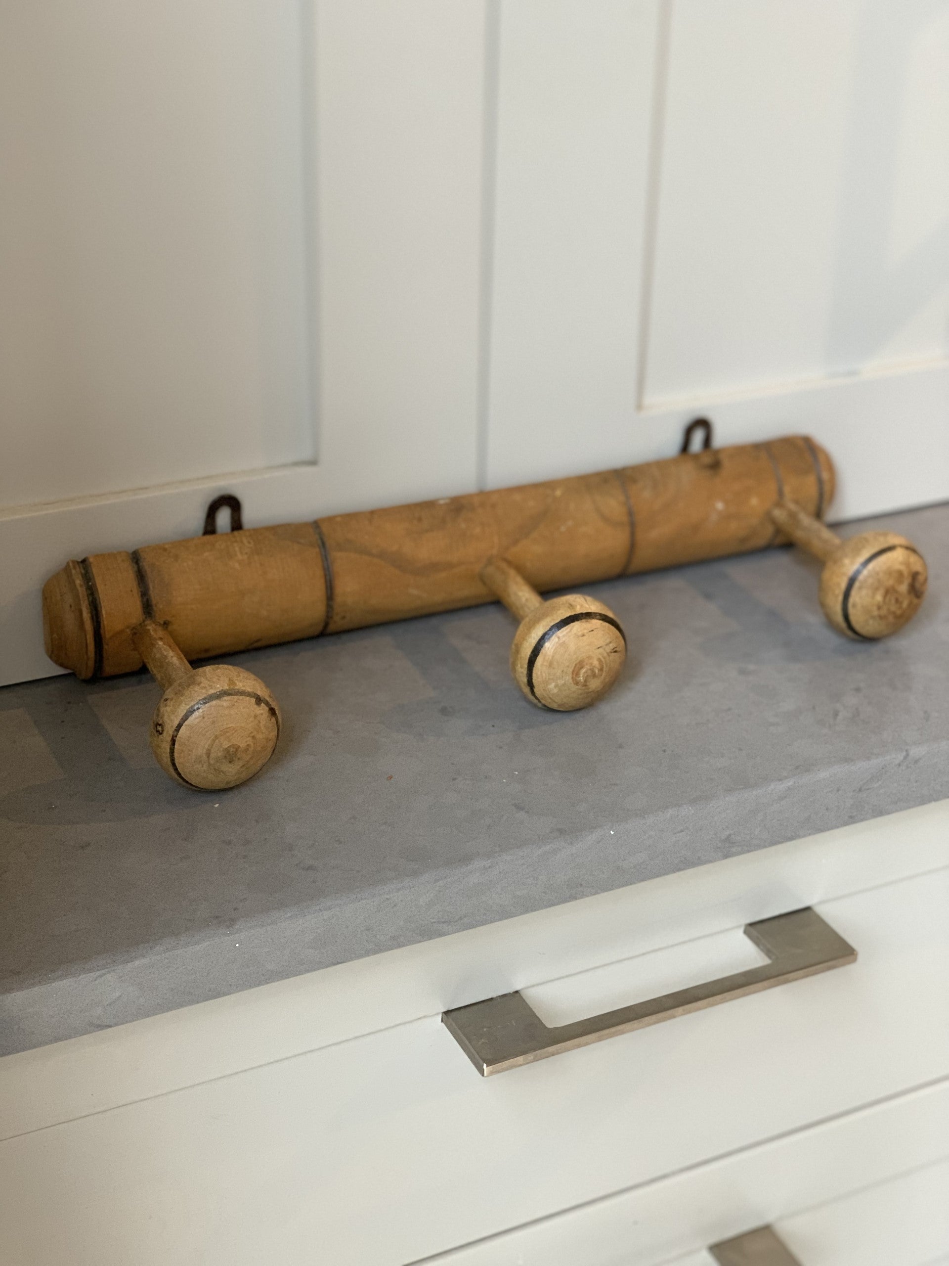 Small Faux Bamboo Coat and Hat Rack (3 peg)