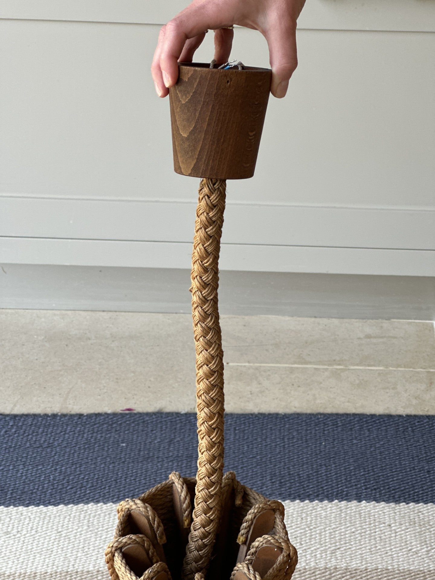 Extra Large Danish Nonagon Rope Pendant Light