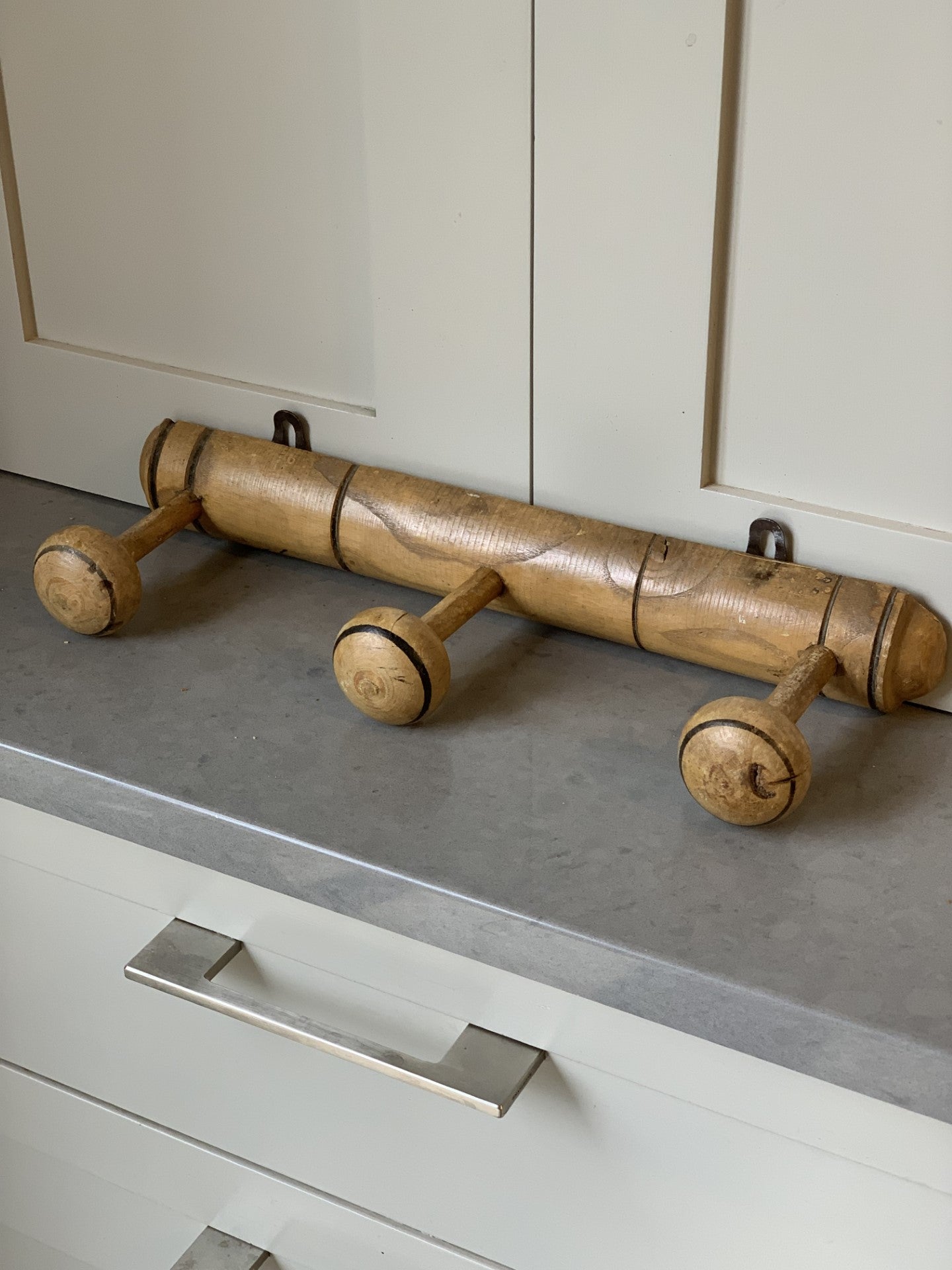 Small Faux Bamboo Coat and Hat Rack (3 peg)