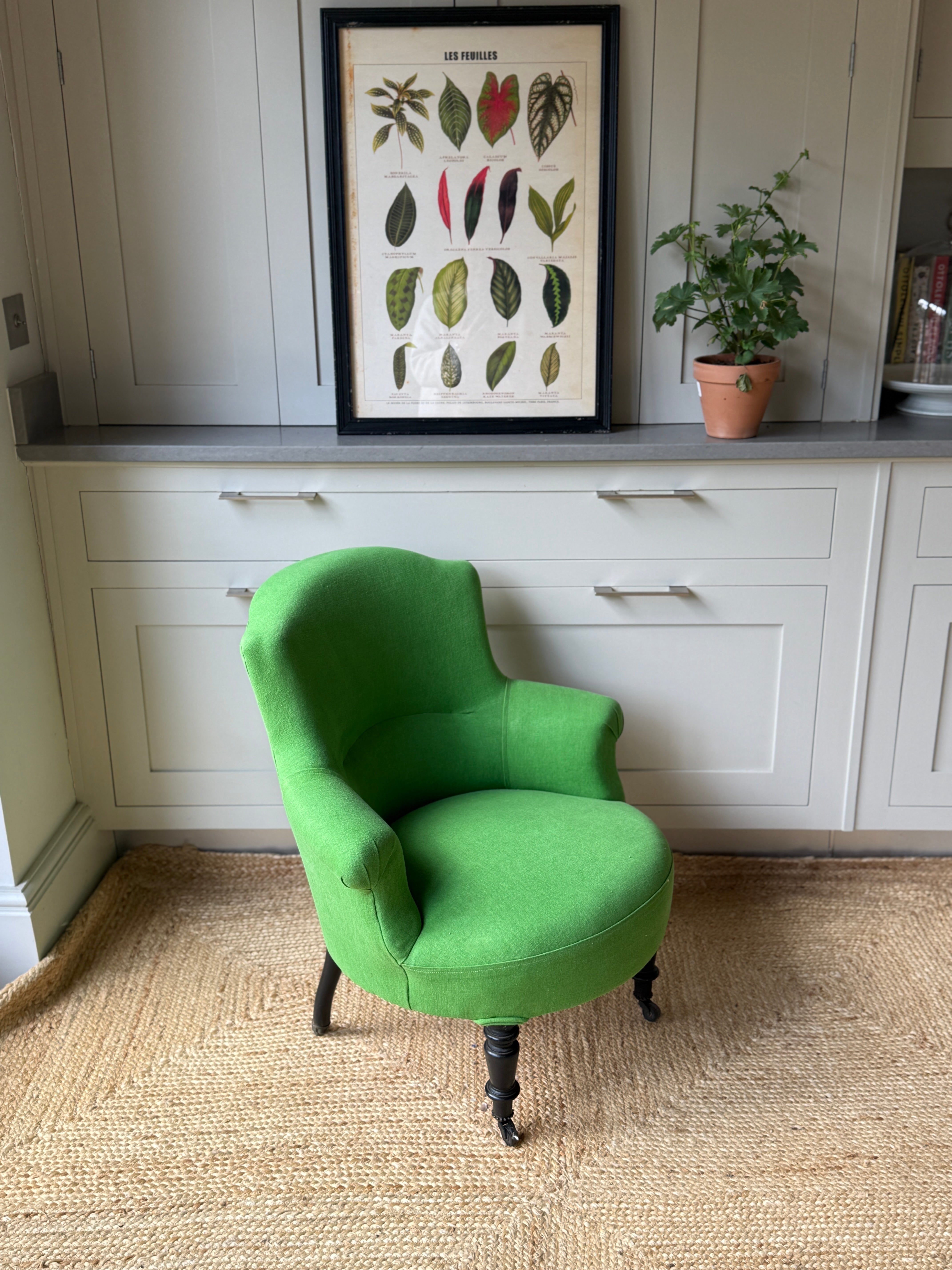 Small French Tub Chair in Christopher Farr Pebble Linen